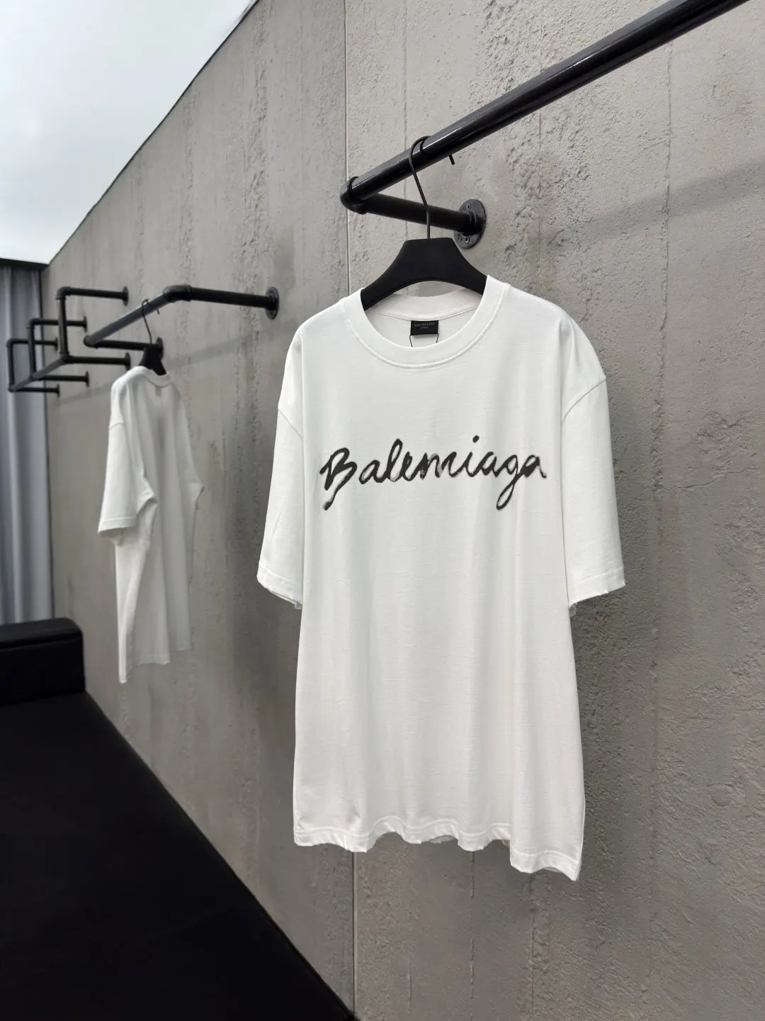 Balenciaga White Cotton Logo Short Sleeve T-Shirt Street Cas