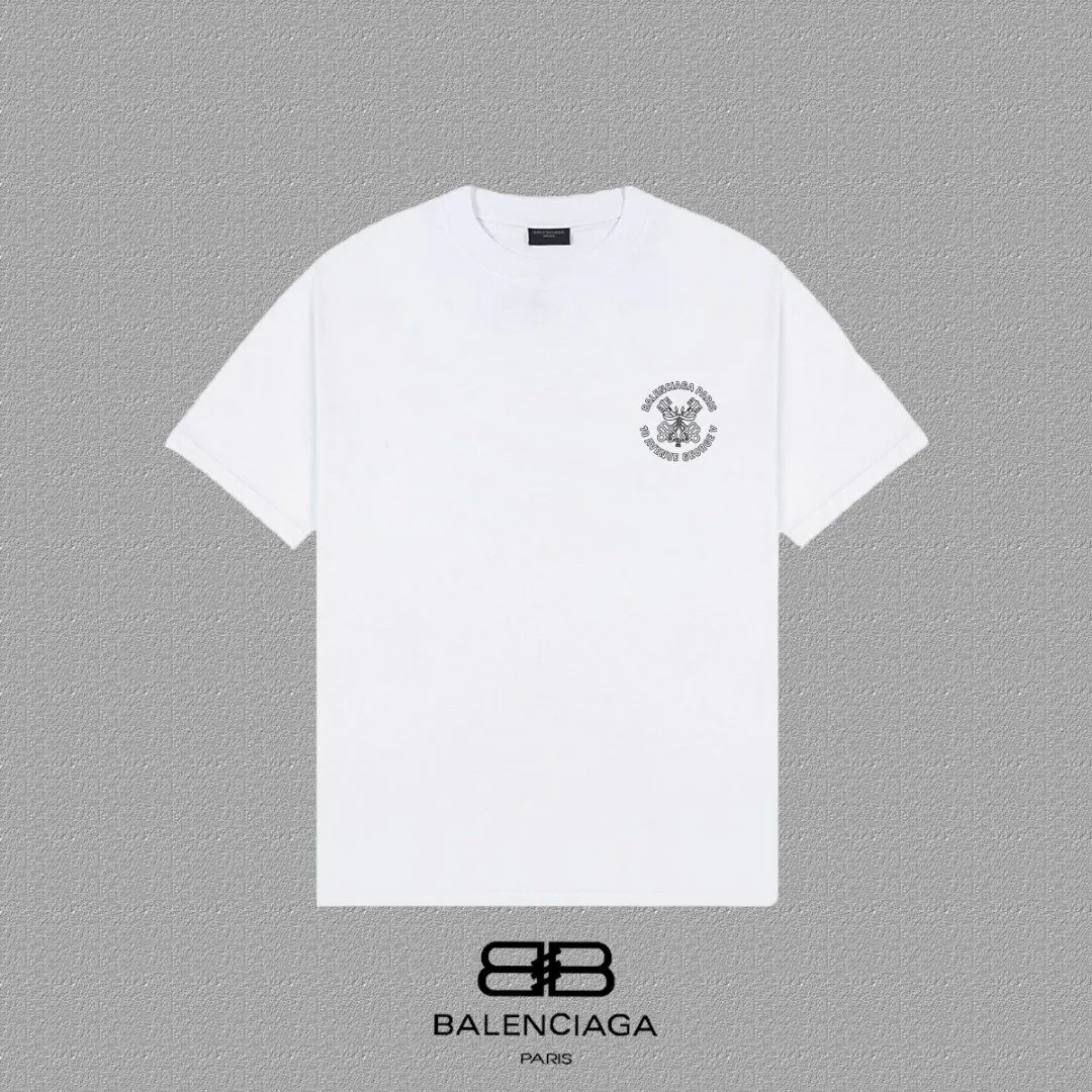Balenciaga Paris Black Short Sleeve T-Shirt Street Casual