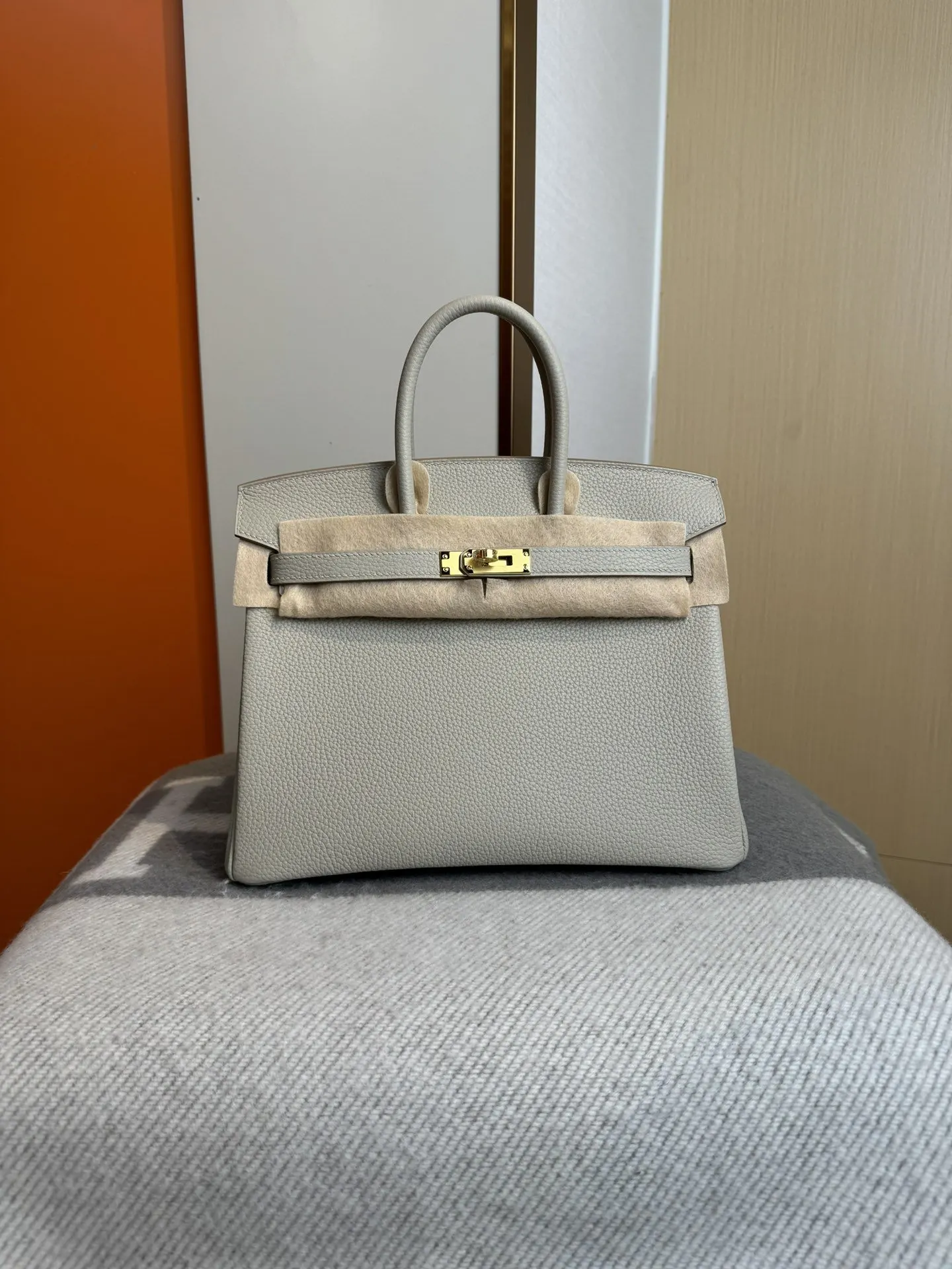 Birkin 铂金 进口Togo皮 冰川白 金扣 手提包 通勤手提款