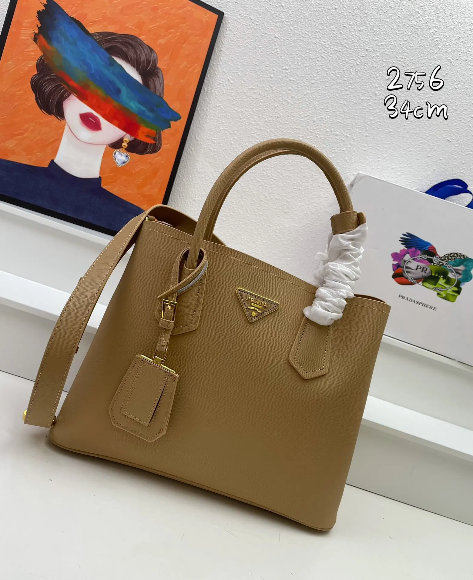 PRADA Saffiano十字纹牛皮 购物袋 輕便实用款