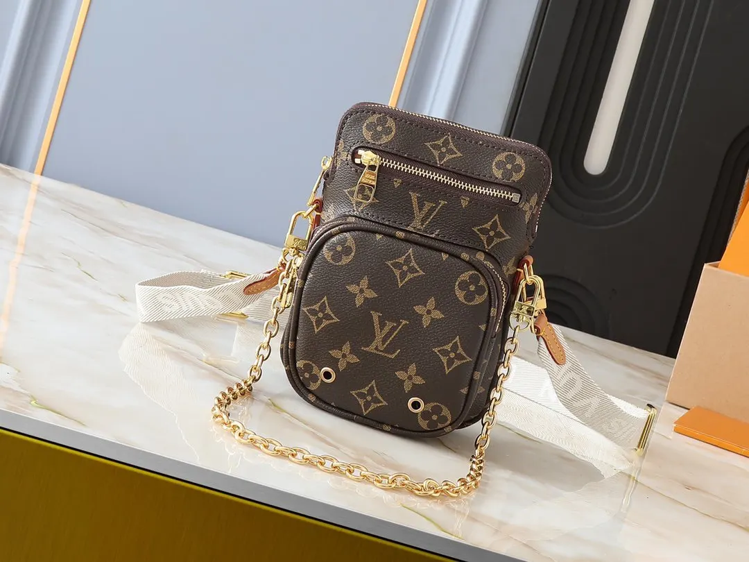 Monogram Chain Bag Leather