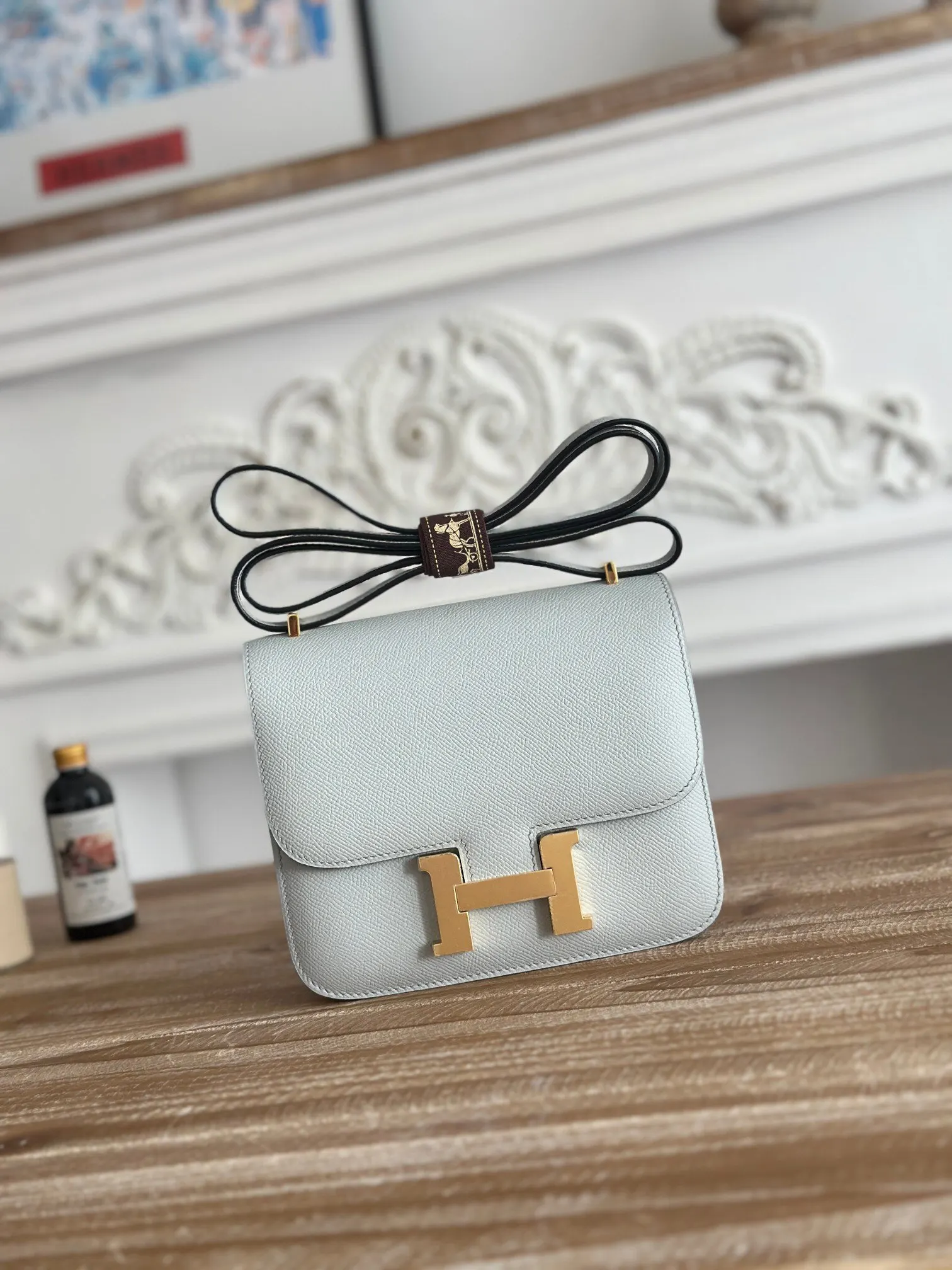 Hermes Constance 圣杯兰 Epsom掌纹牛皮 斜背包 19cm 經典款