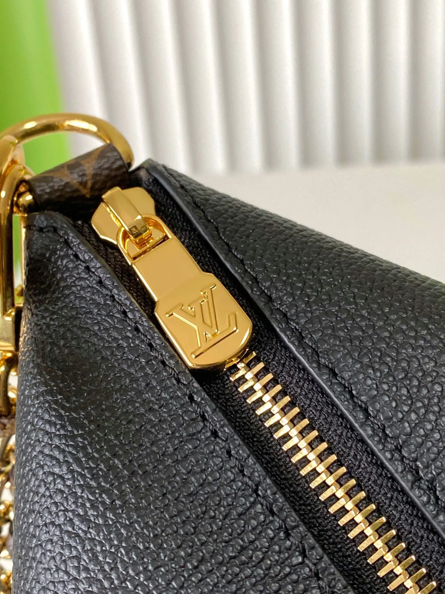 Black Monogram Hobo Shoulder Bag Vintage Leather