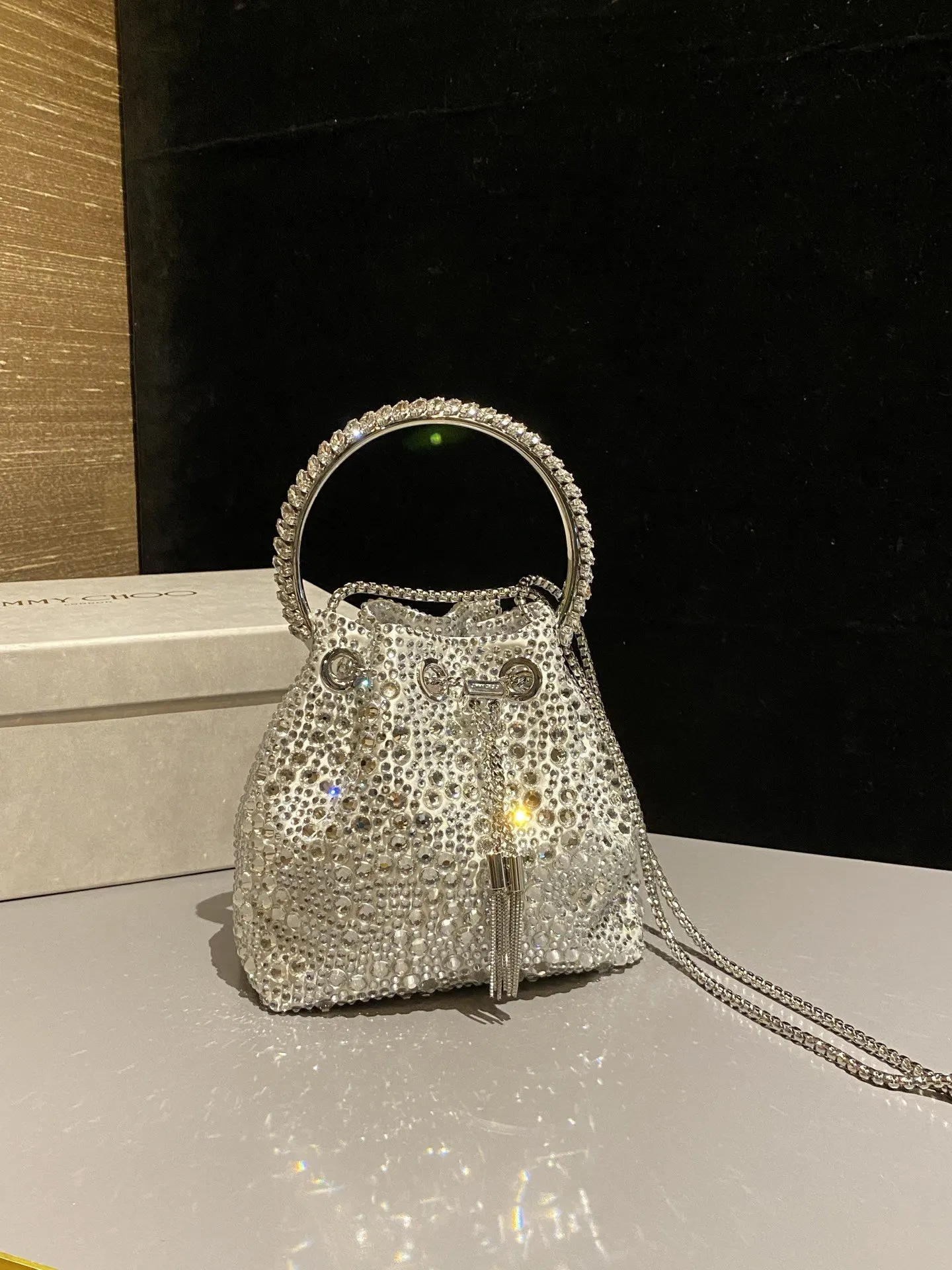 JIMMY CHOO BON BON系列标志款手提包 鏈條包 精致鏈條款
