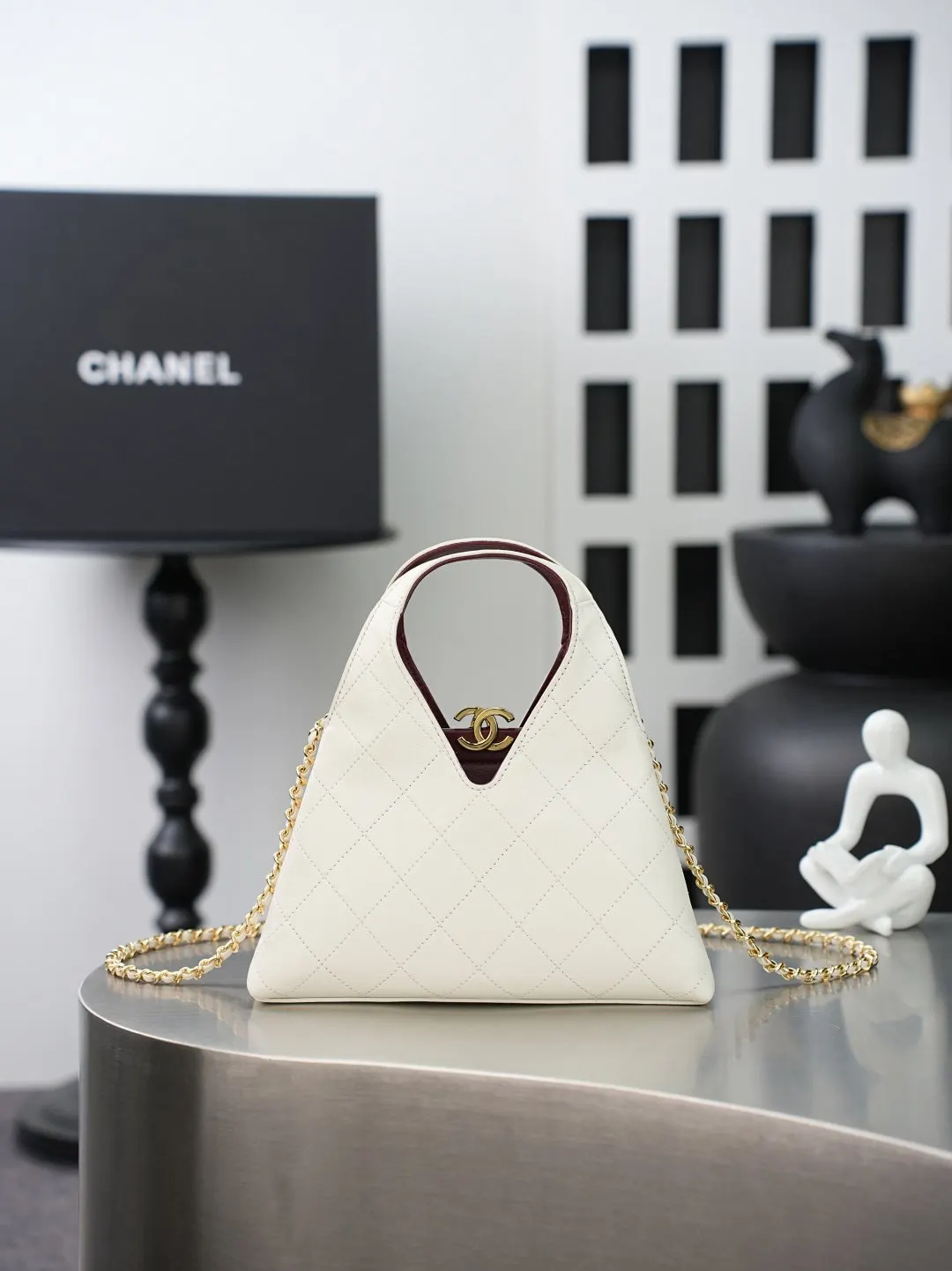 White Chain Bag Premium Leather