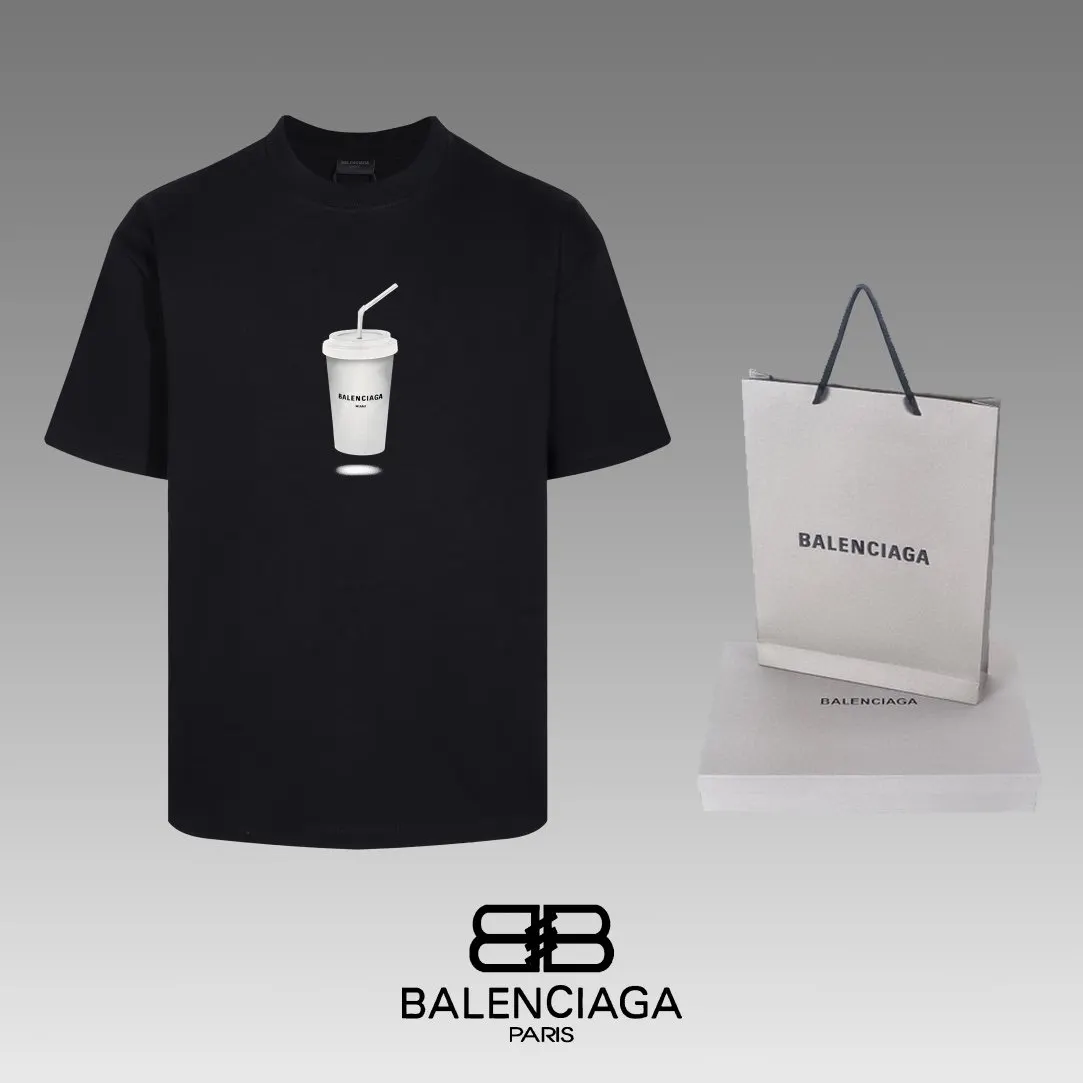 Balenciaga Black Short Sleeve T-Shirt Loose Casual