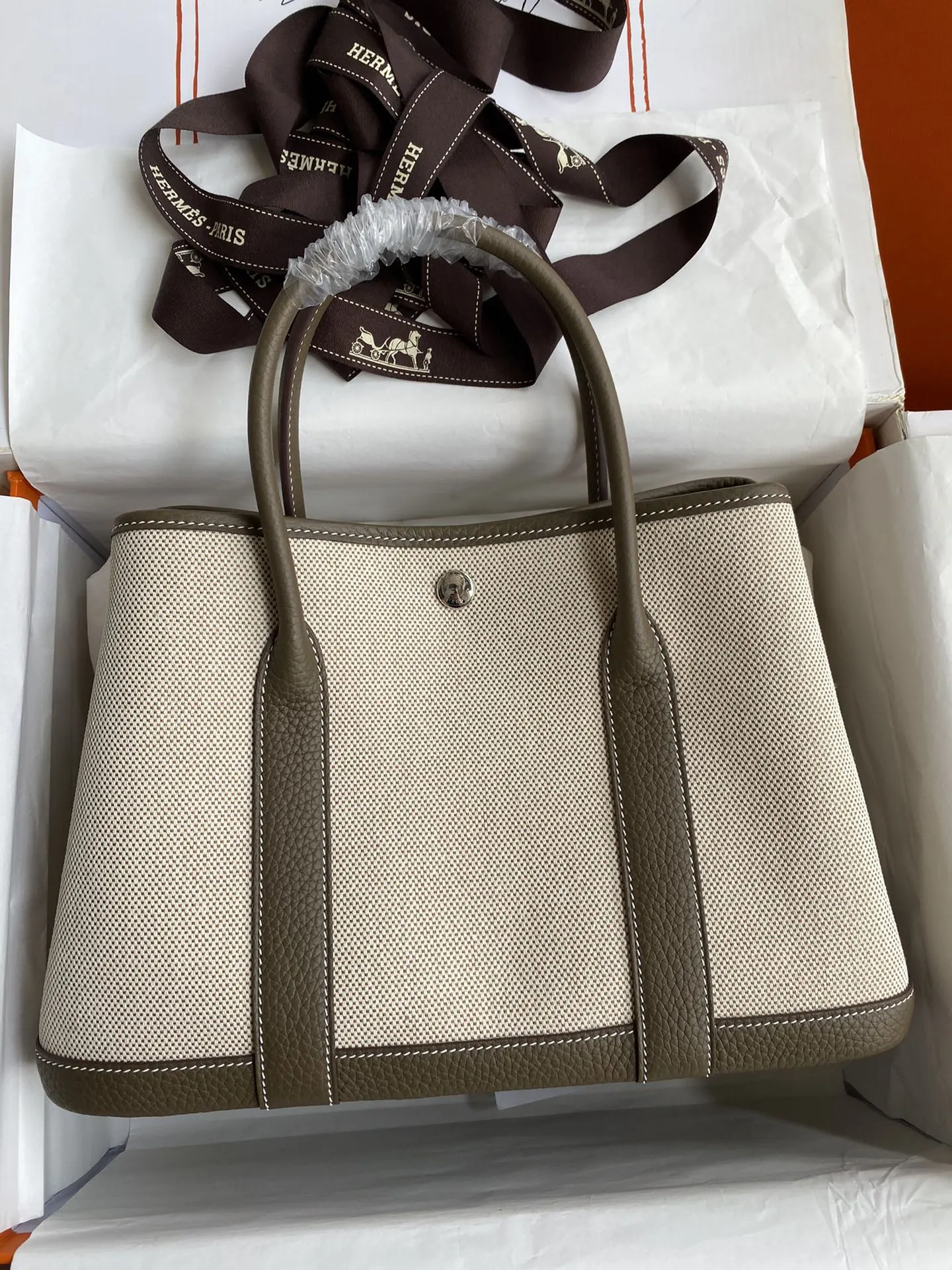 Hermes 杏色 手提包 30cm 經典款