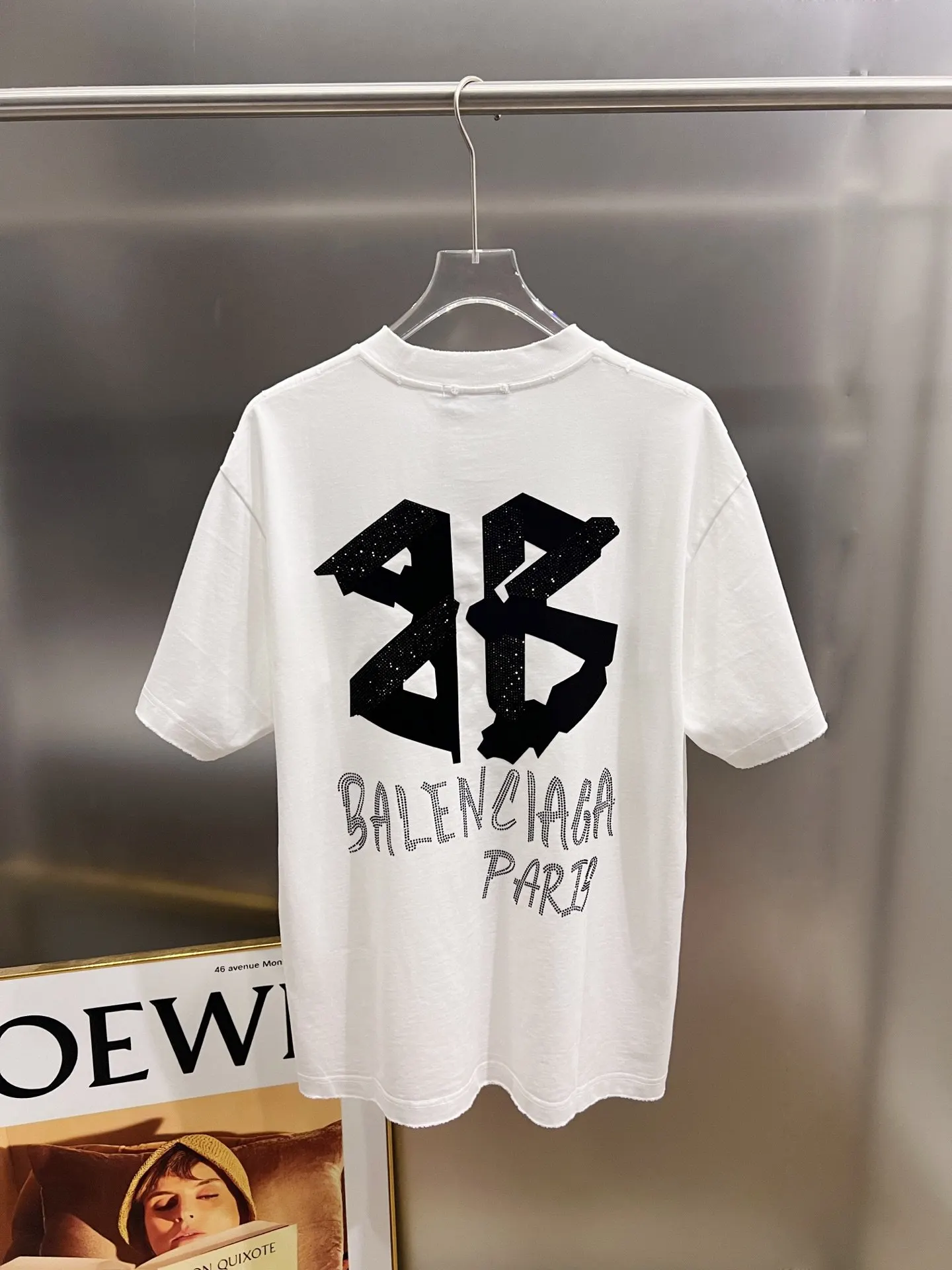 Balenciaga 黑色 Logo 短袖T恤 宽松休閒款