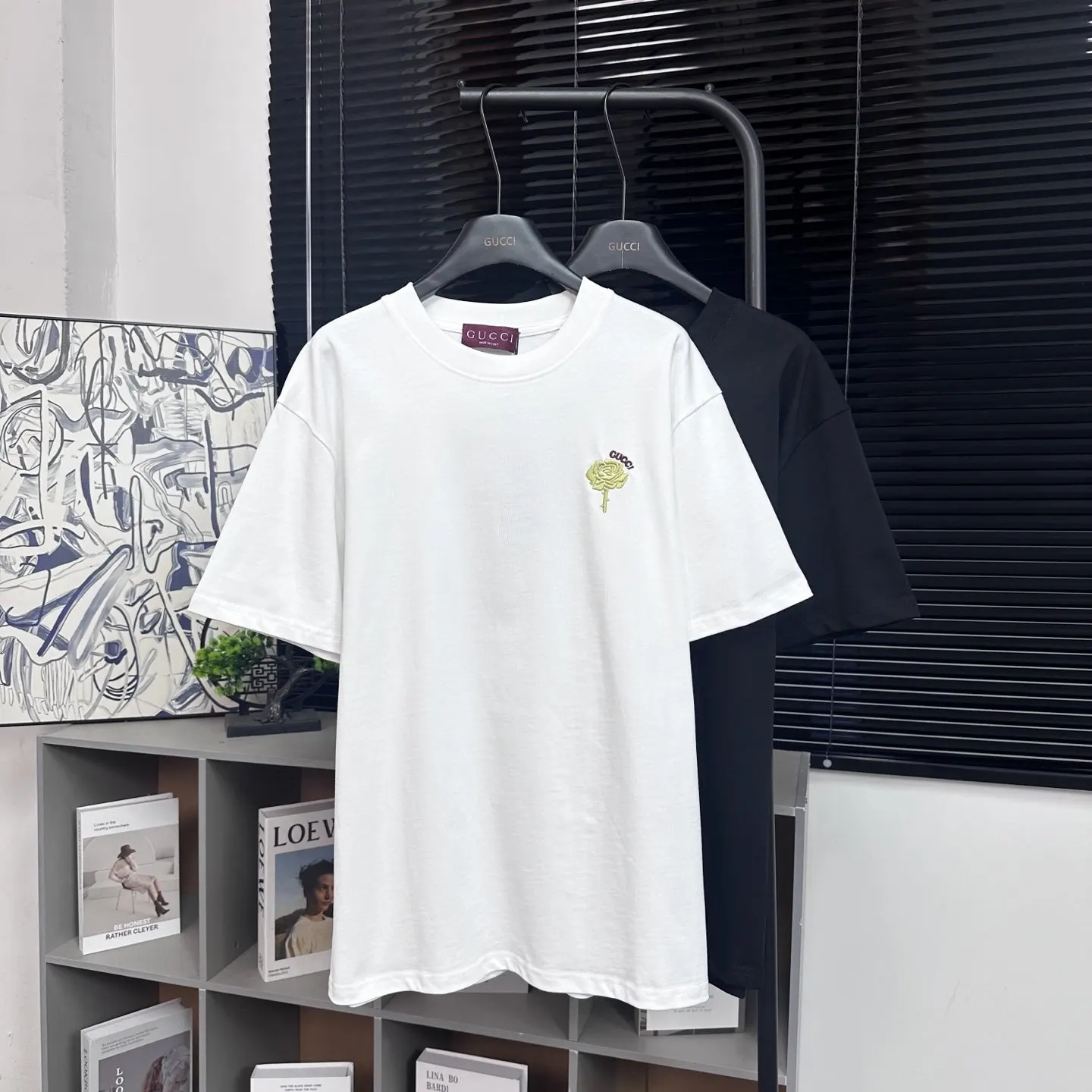 Gucci 雙G刺繡短袖T恤 黑色