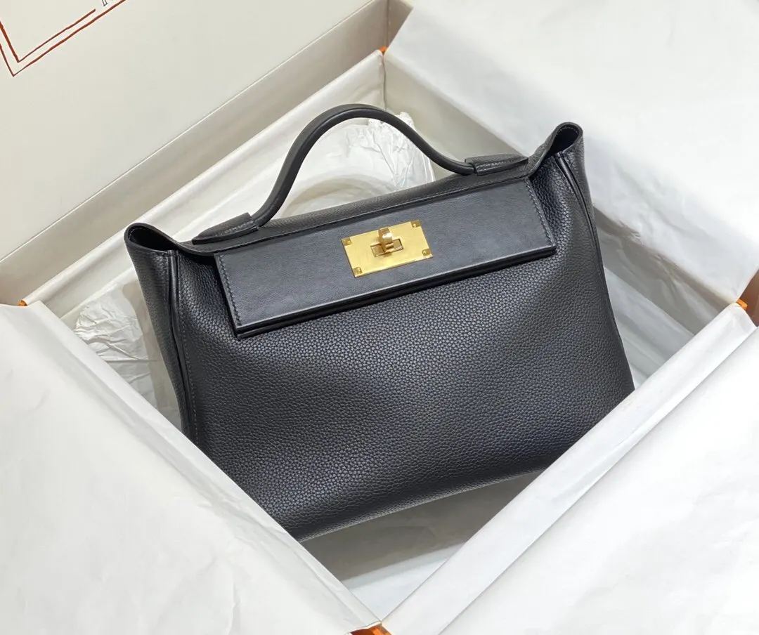 Hermes Black Top Handle Bag Classic