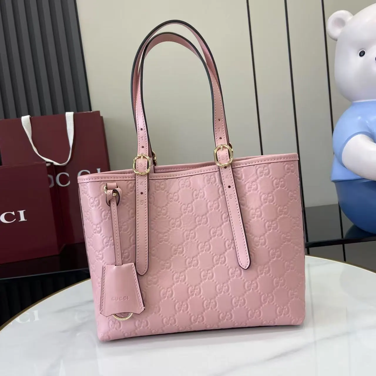 Gucci Pink Gold Tote Bag