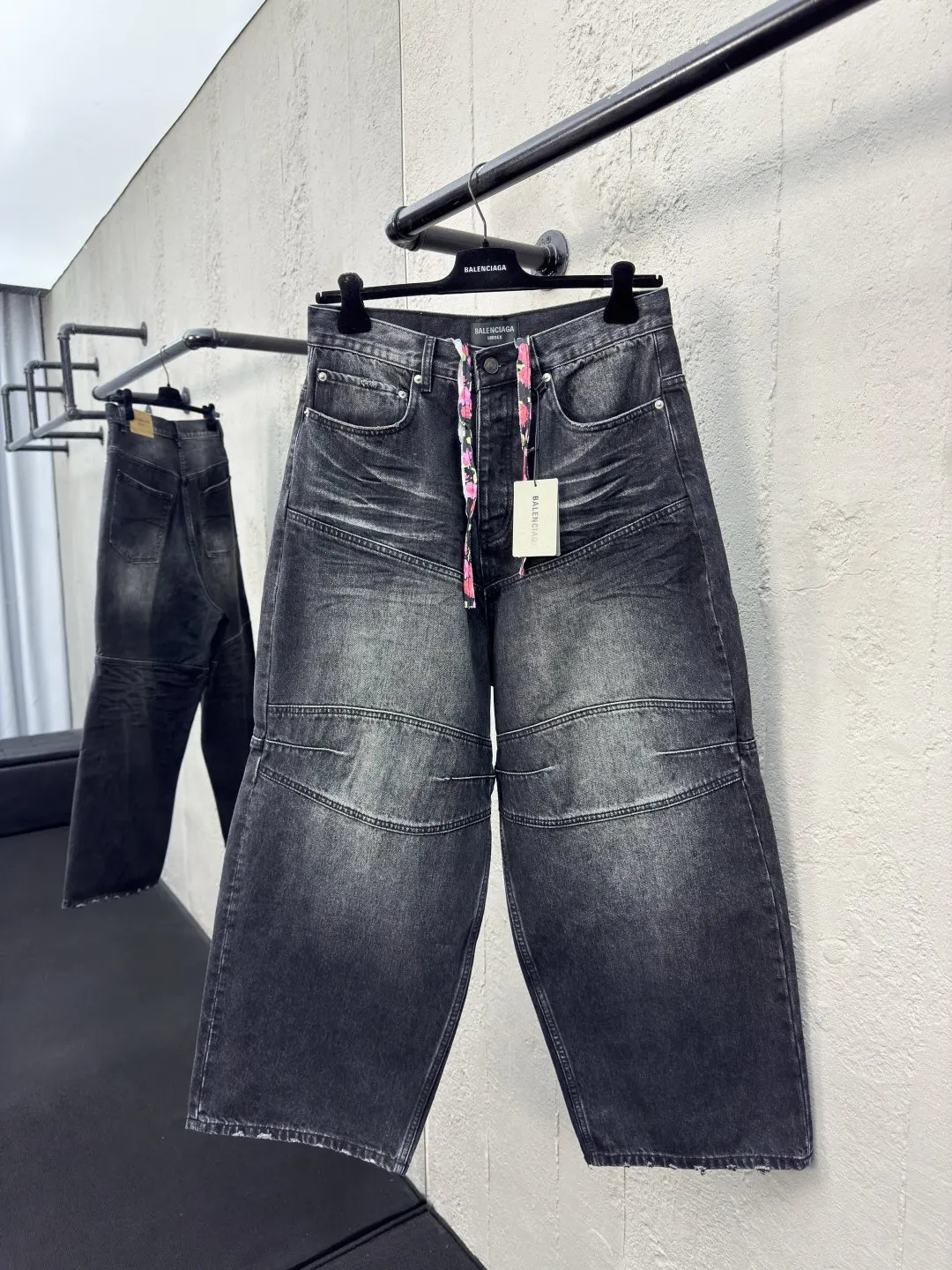 Balenciaga 黑色 牛皮 牛仔裤 街頭休閒款