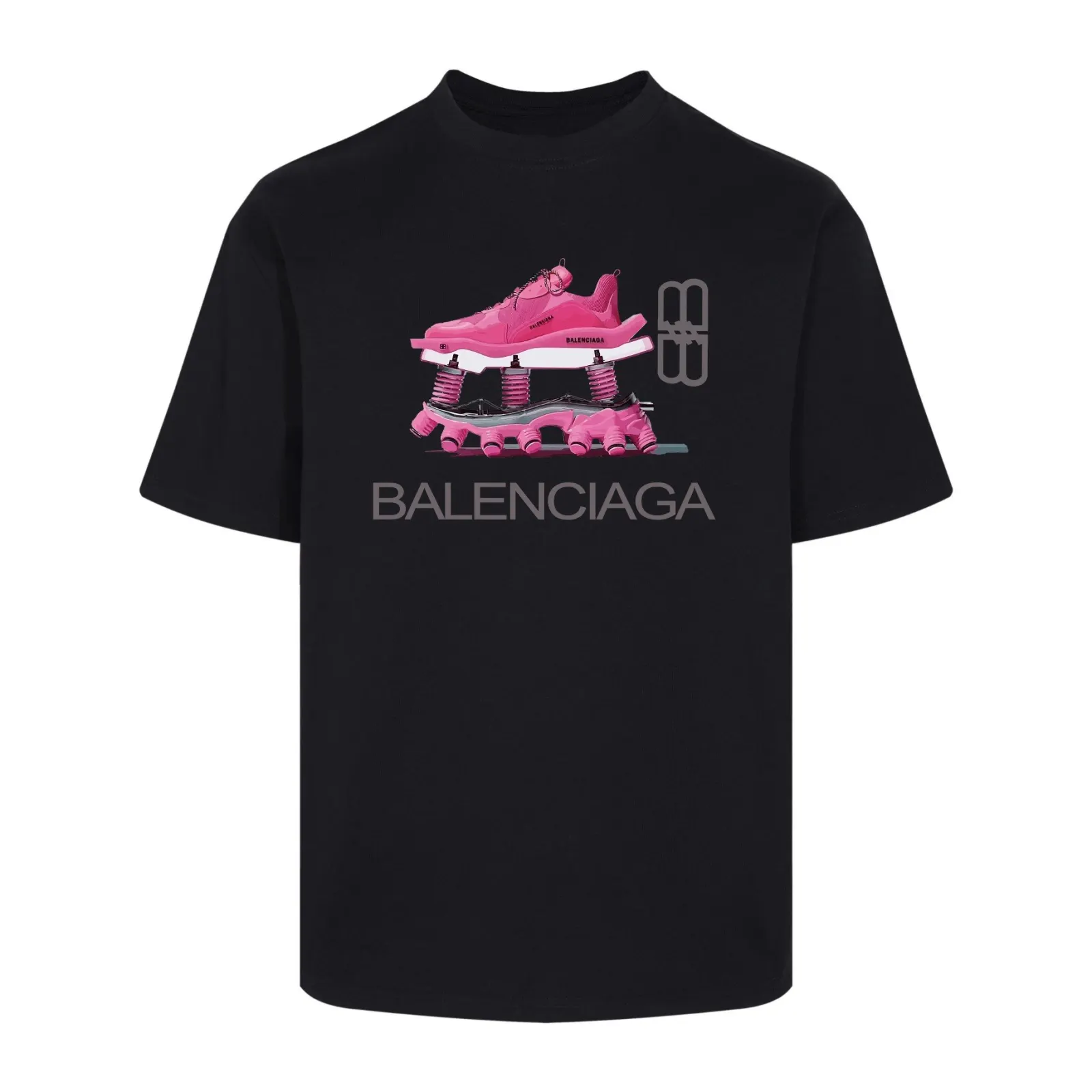 Balenciaga Black Short Sleeve T-Shirt Loose Casual