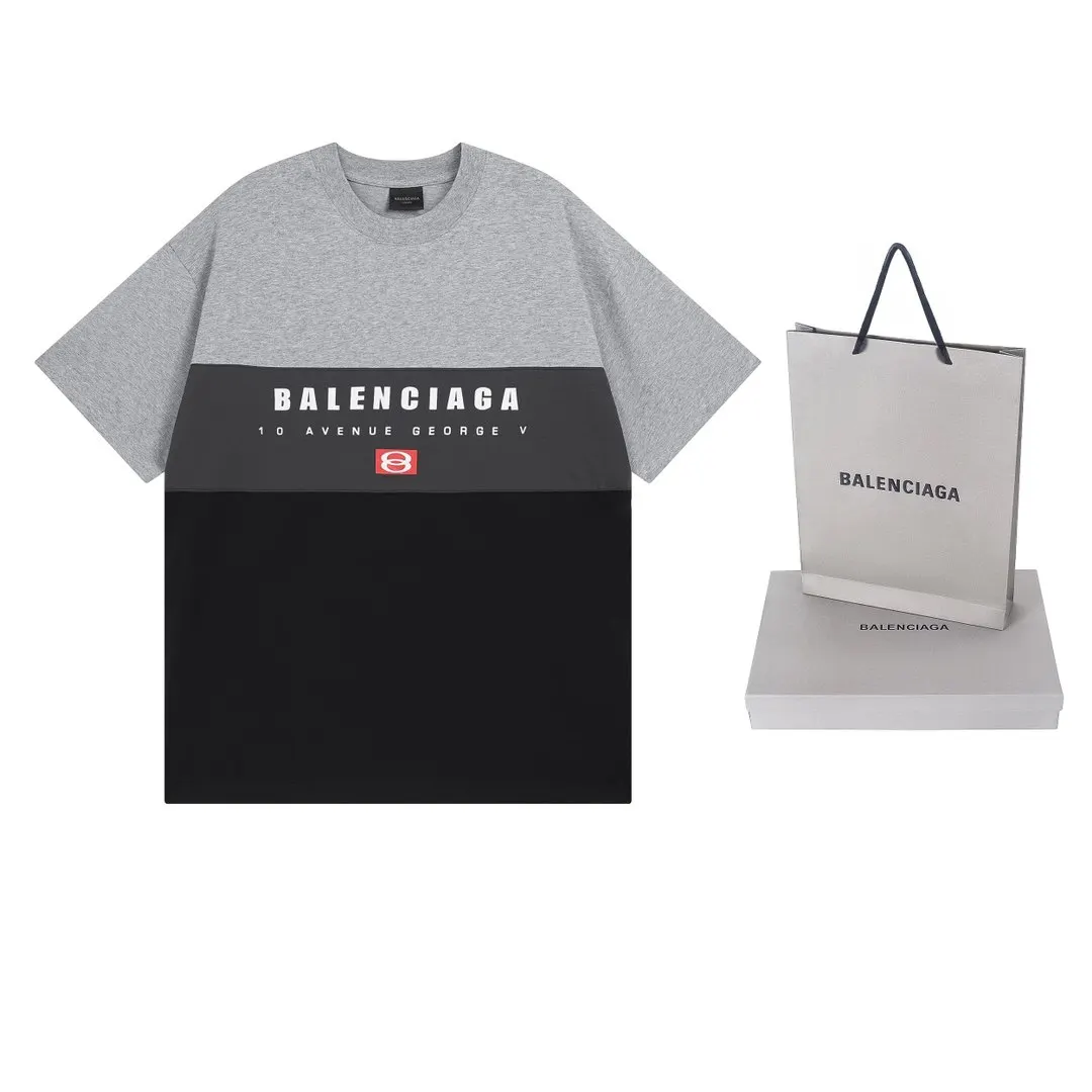 Balenciaga Cotton Logo Short Sleeve T-Shirt Loose Casual