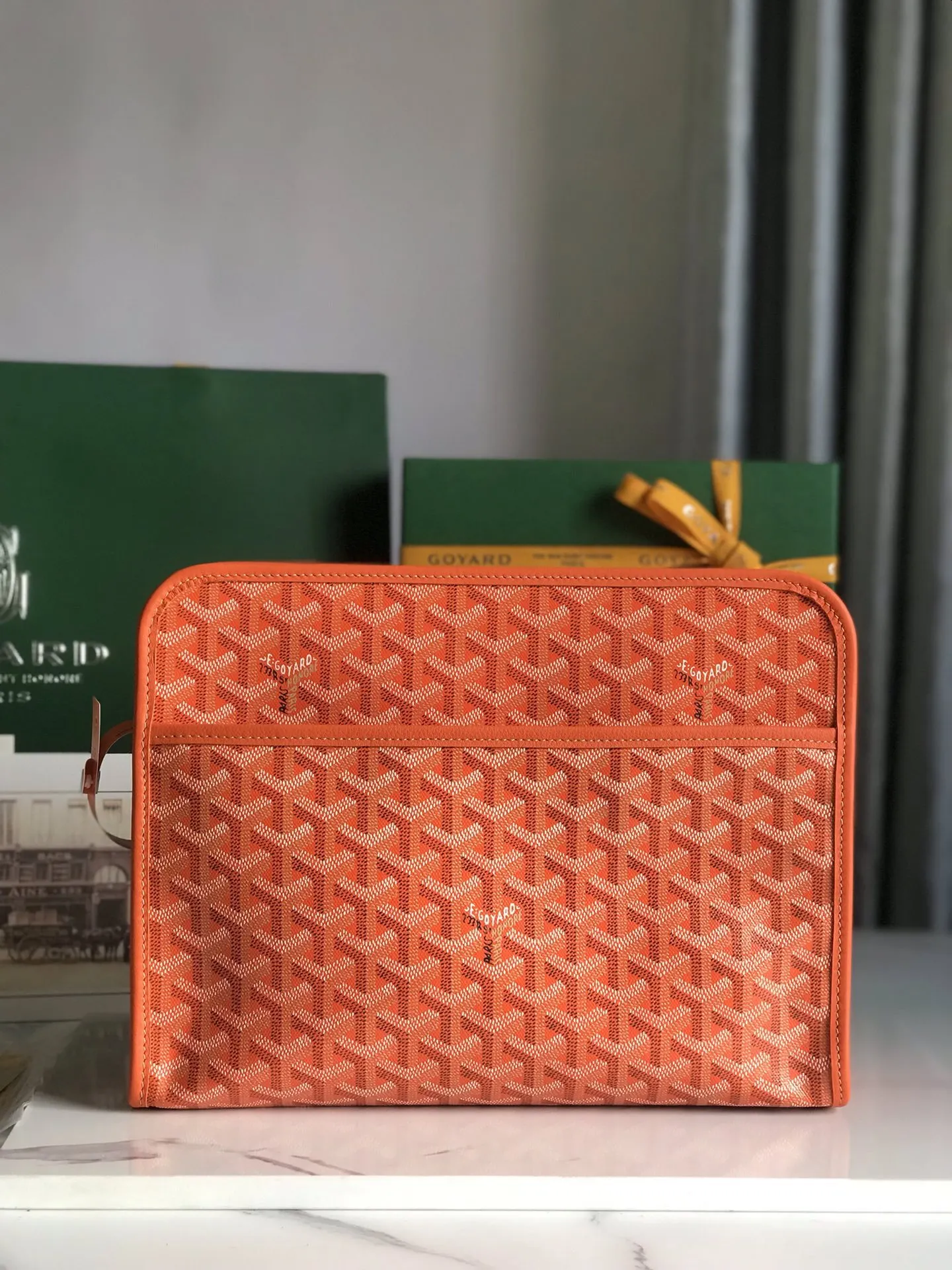 Goyard 黃色 牛皮 手拿包 精致手拿款