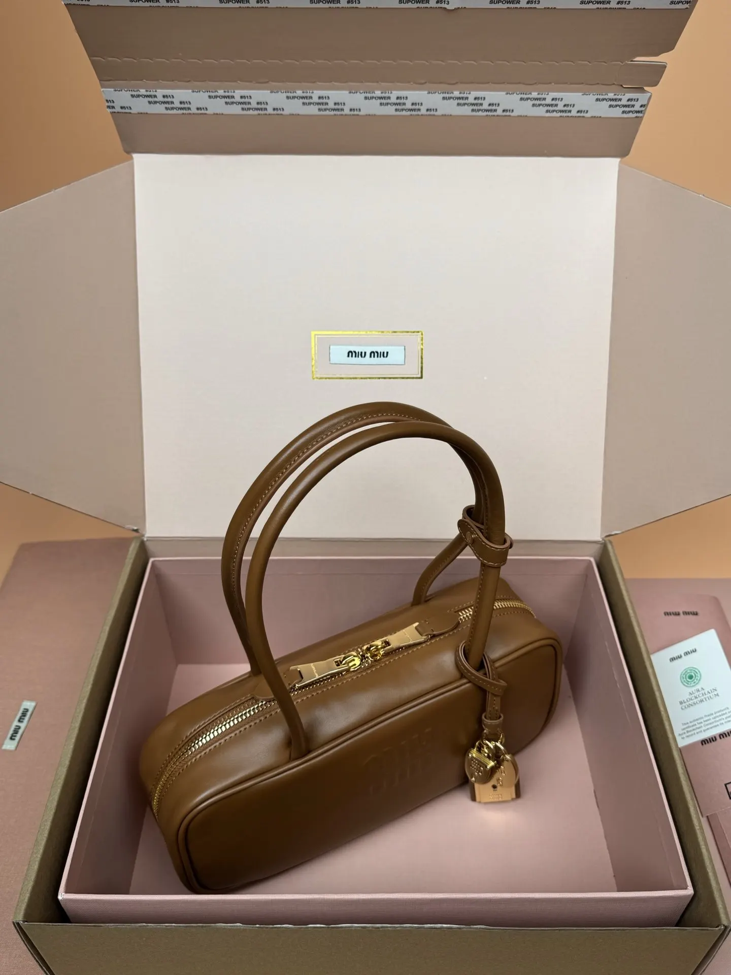 Gold Shoulder Bag Leather