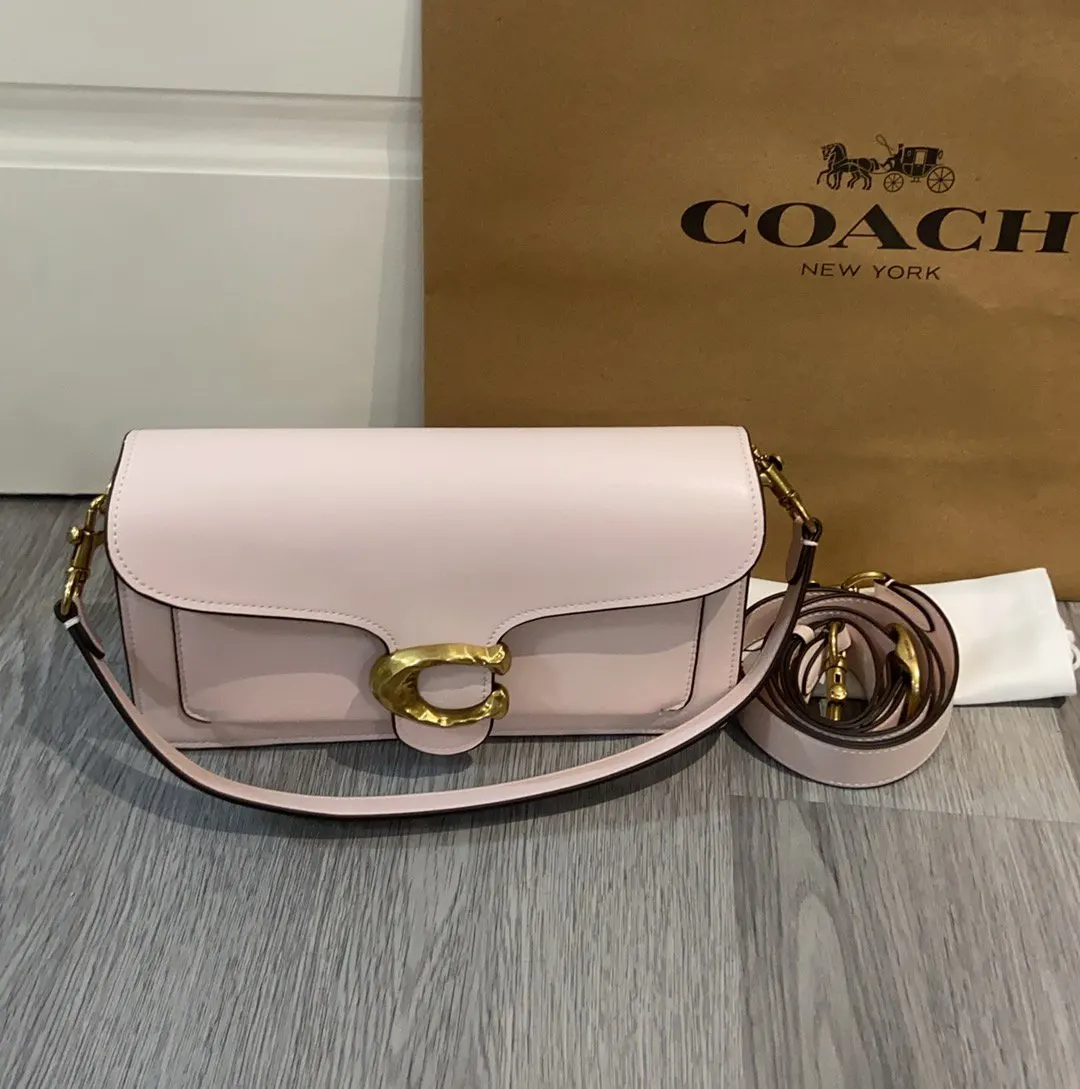 Coach 粉色 金色 牛皮 收納包 旅行收納款