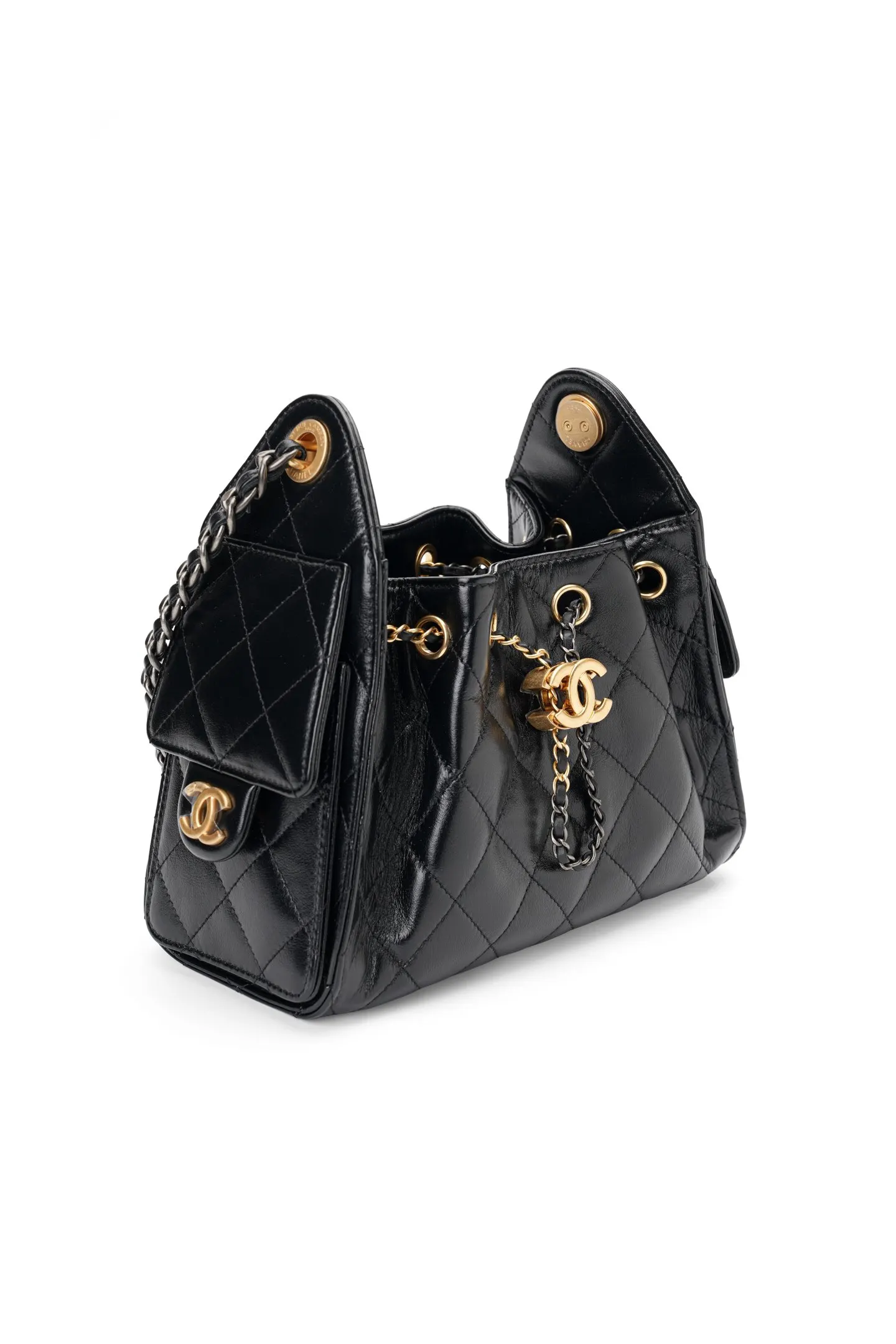 CHANEL 22 Bag 黑色珍珠鏈條包 休閒款