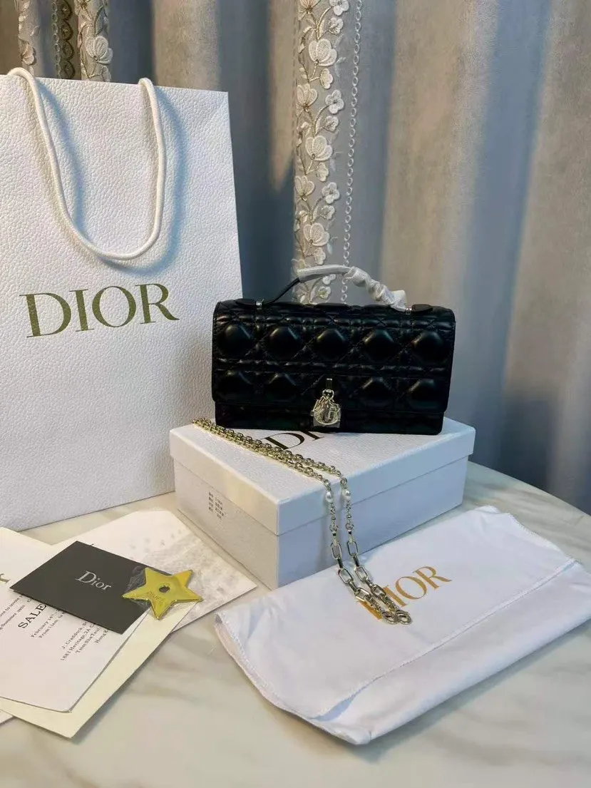 Dior 黑色 金色 羊皮 鏈條包 精致鏈條款