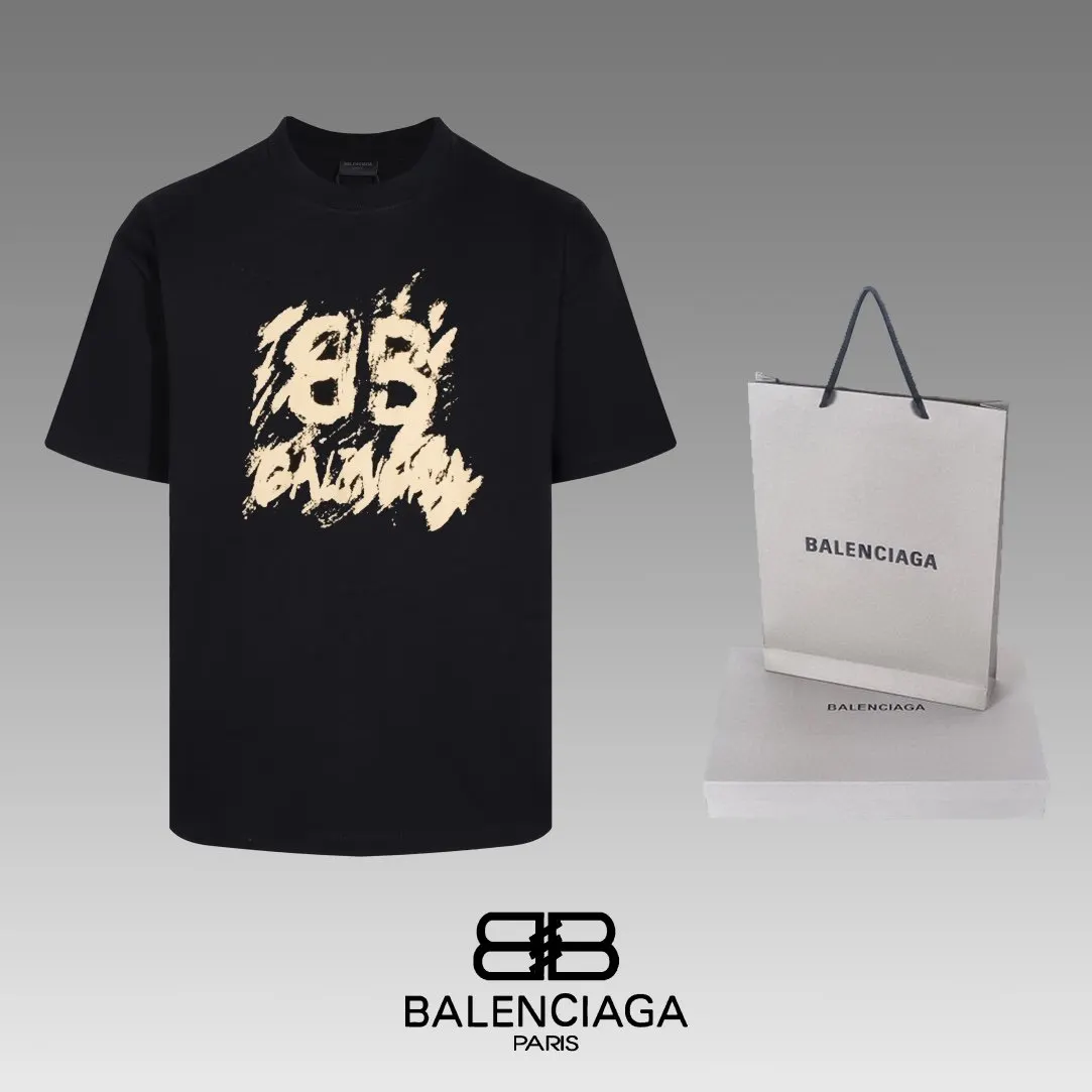 Balenciaga Black Short Sleeve T-Shirt Loose Casual