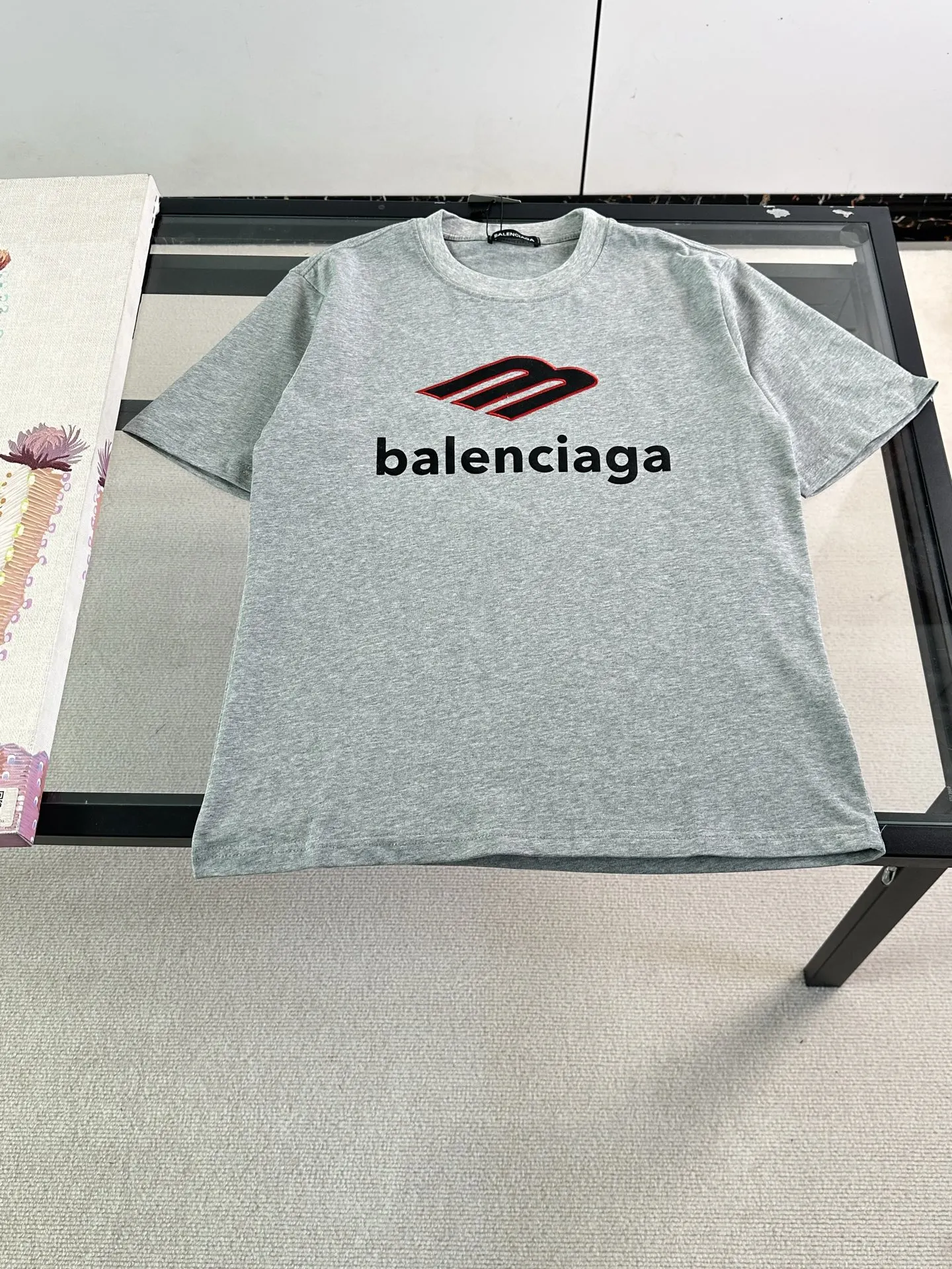 Balenciaga Black Cotton Logo Short Sleeve T-Shirt Street Cas