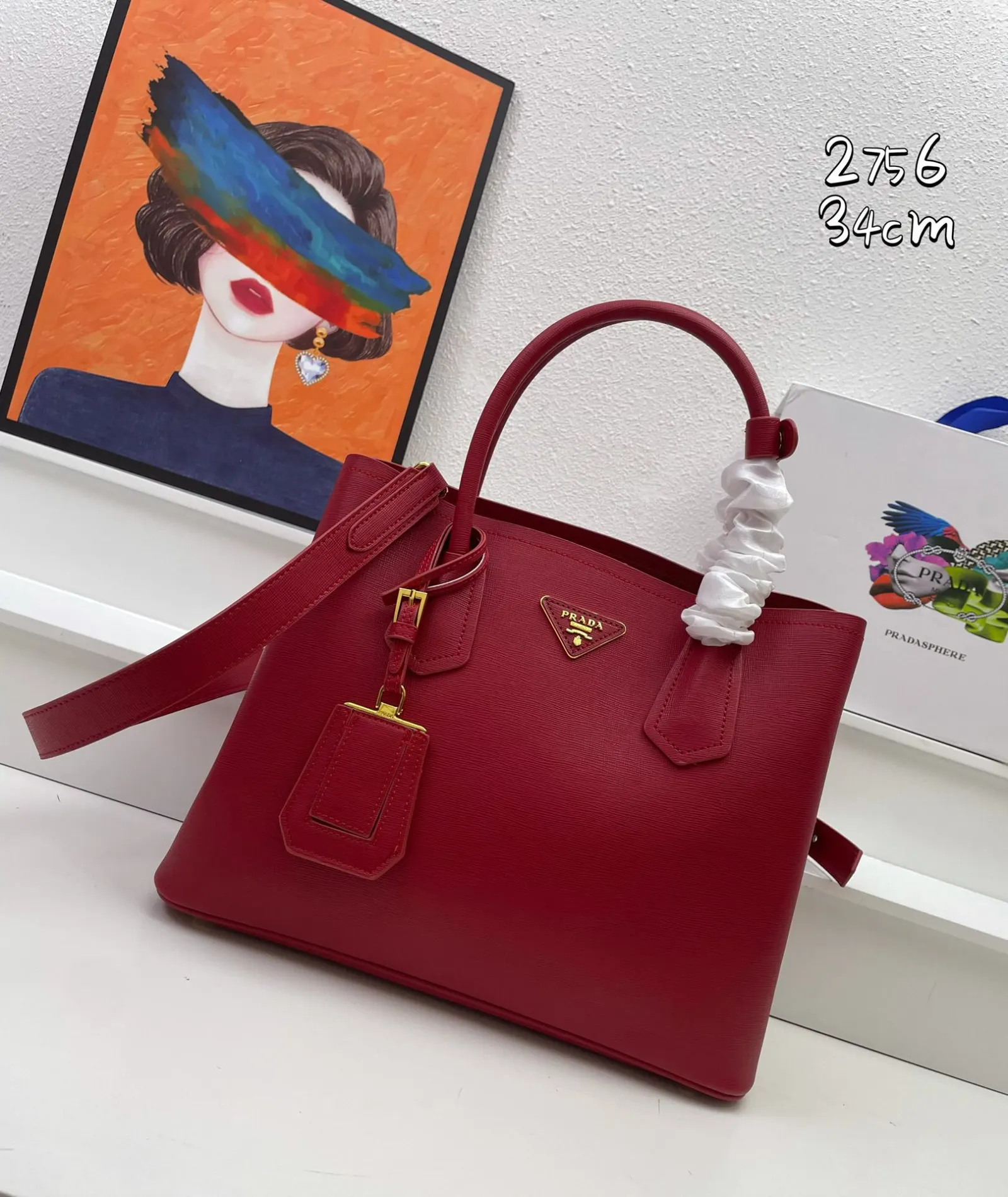 PRADA Saffiano十字纹牛皮 购物袋 輕便实用款