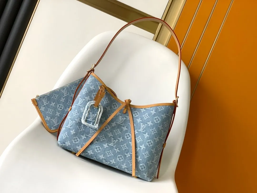 CarryAll 藍色 牛仔 帆布 手拿包 精致手拿款