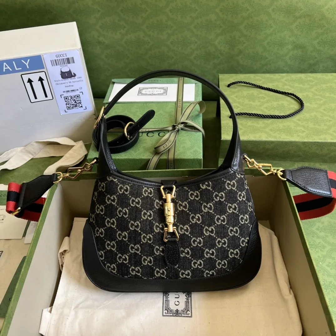 Gucci Jackie 1961 老花焦糖皮革腋下包 單肩斜挎款