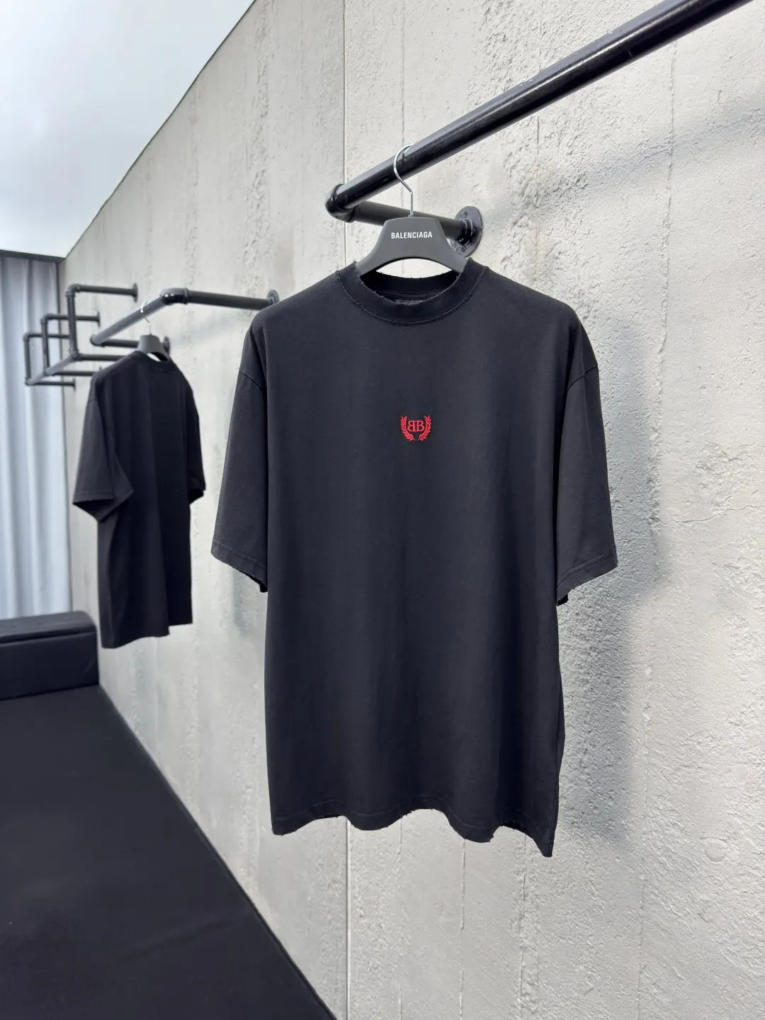 Balenciaga Black Logo Short Sleeve T-Shirt Street Casual