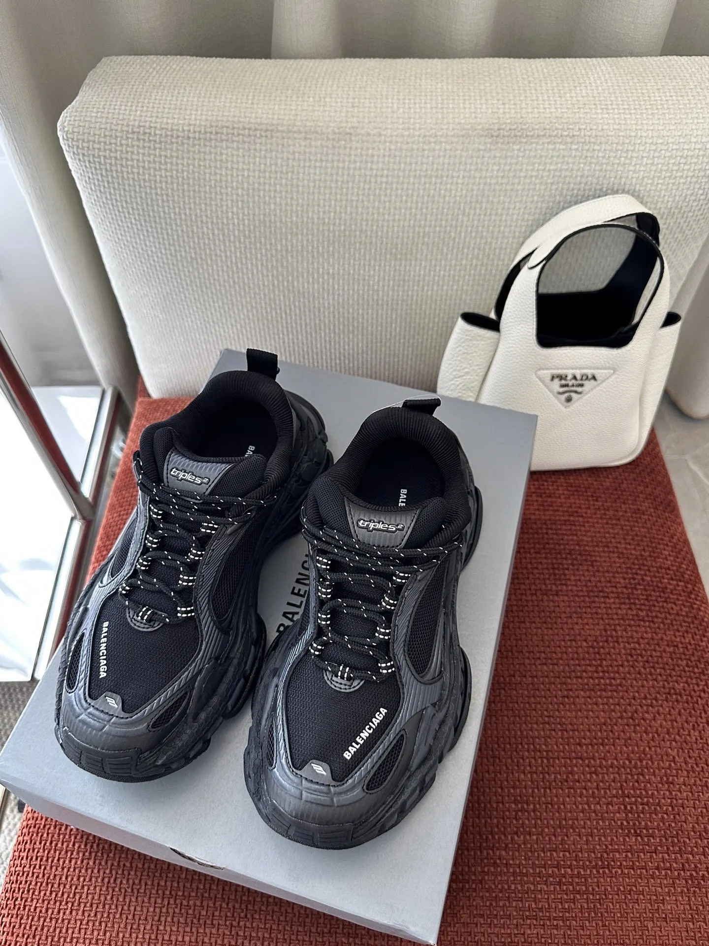 Balenciaga Triple S 黑色 牛皮 運動鞋 厚底休閒款