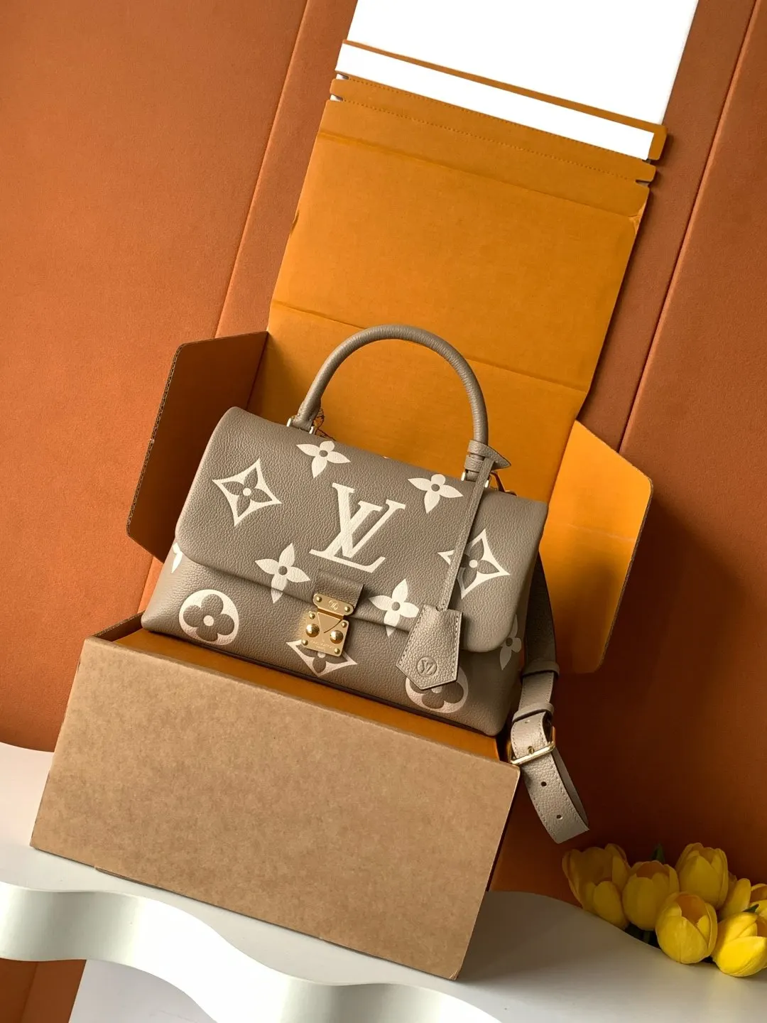 LV 灰色老花迷你手提包 斜挎款