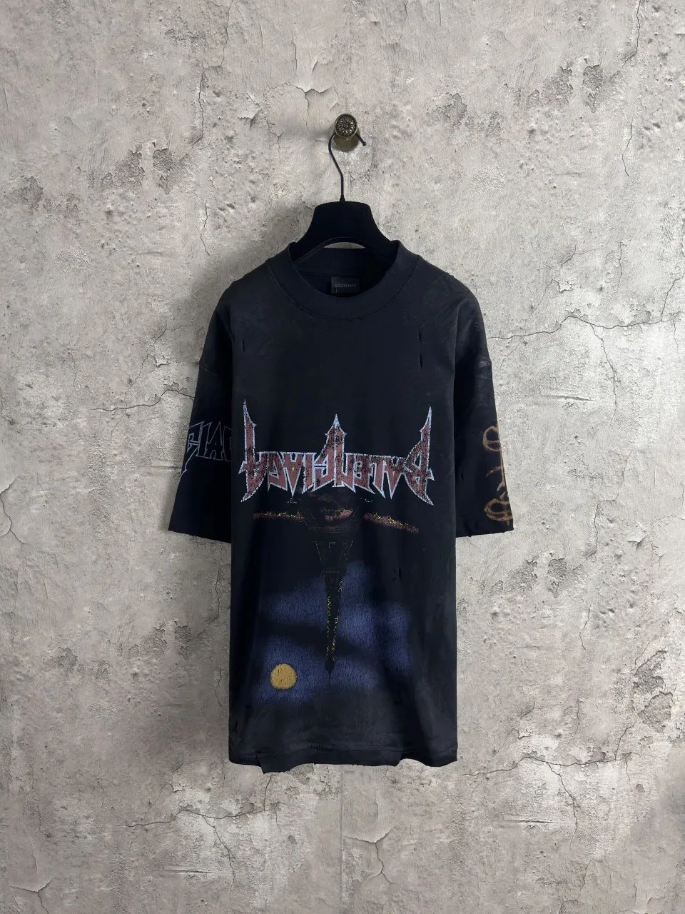 Balenciaga Black Short Sleeve T-Shirt Street Casual