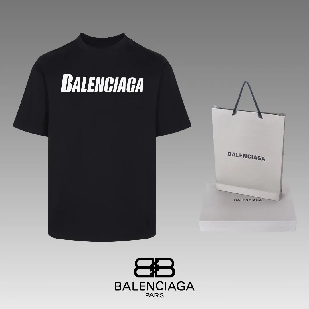 Balenciaga Black Short Sleeve T-Shirt Loose Casual