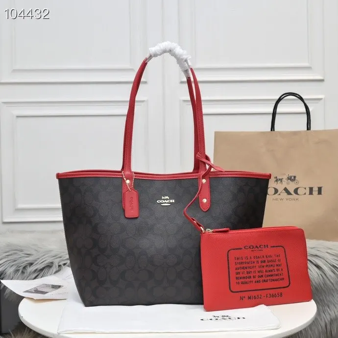 Coach 厂价 双面子母双用购物袋购物包 托特包 大容量托特款