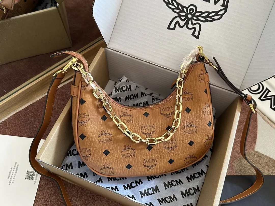 Hobo 牛皮 MCM 月牙包 Aren Visetos半月形H 腋下包 復古腋下背款