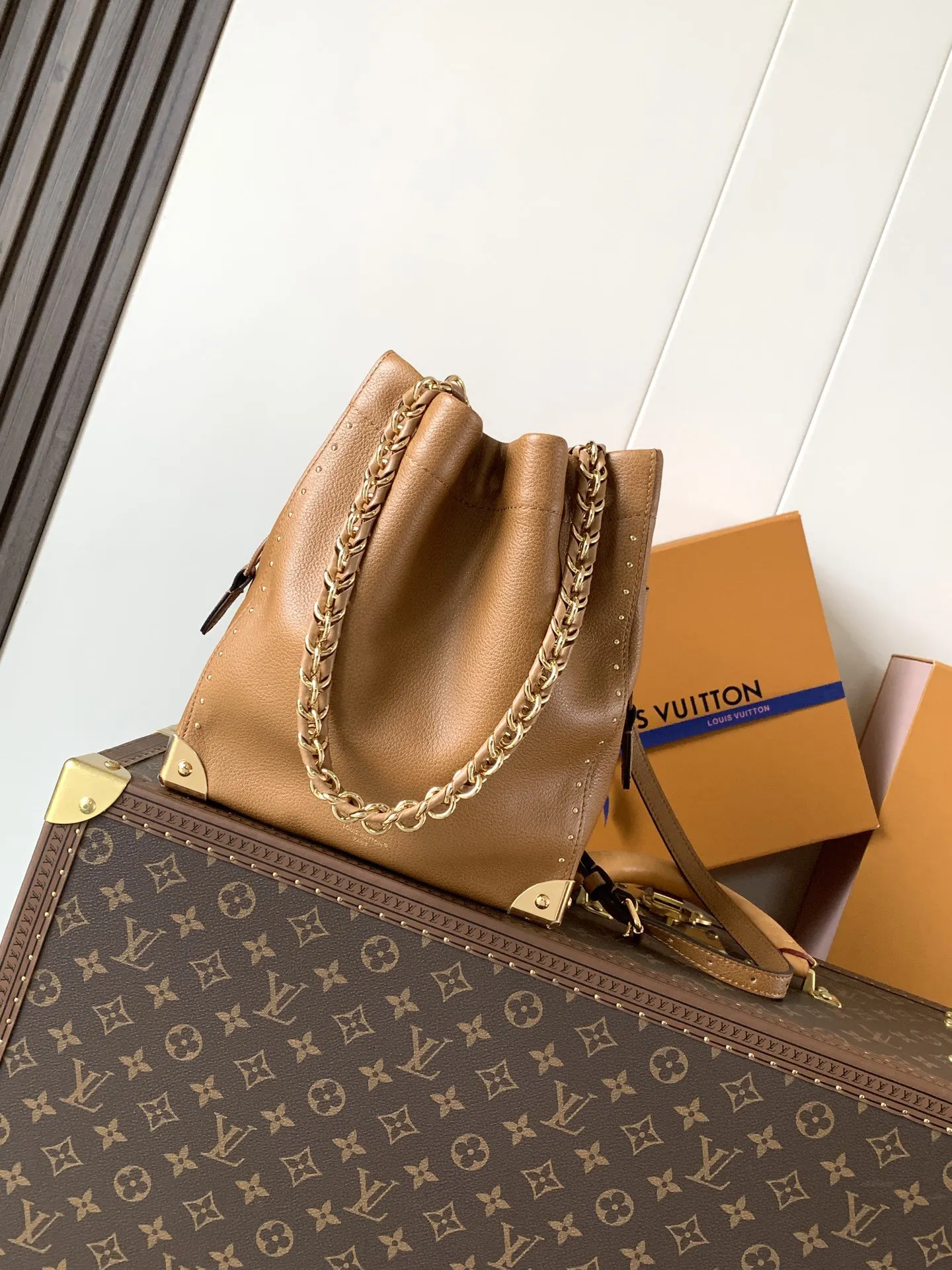 Black Brown Chain Bag Leather
