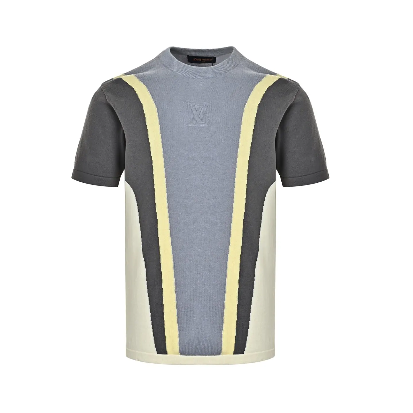 LV Letter Embroidery Short Sleeve T-Shirt Casual Versatile Style