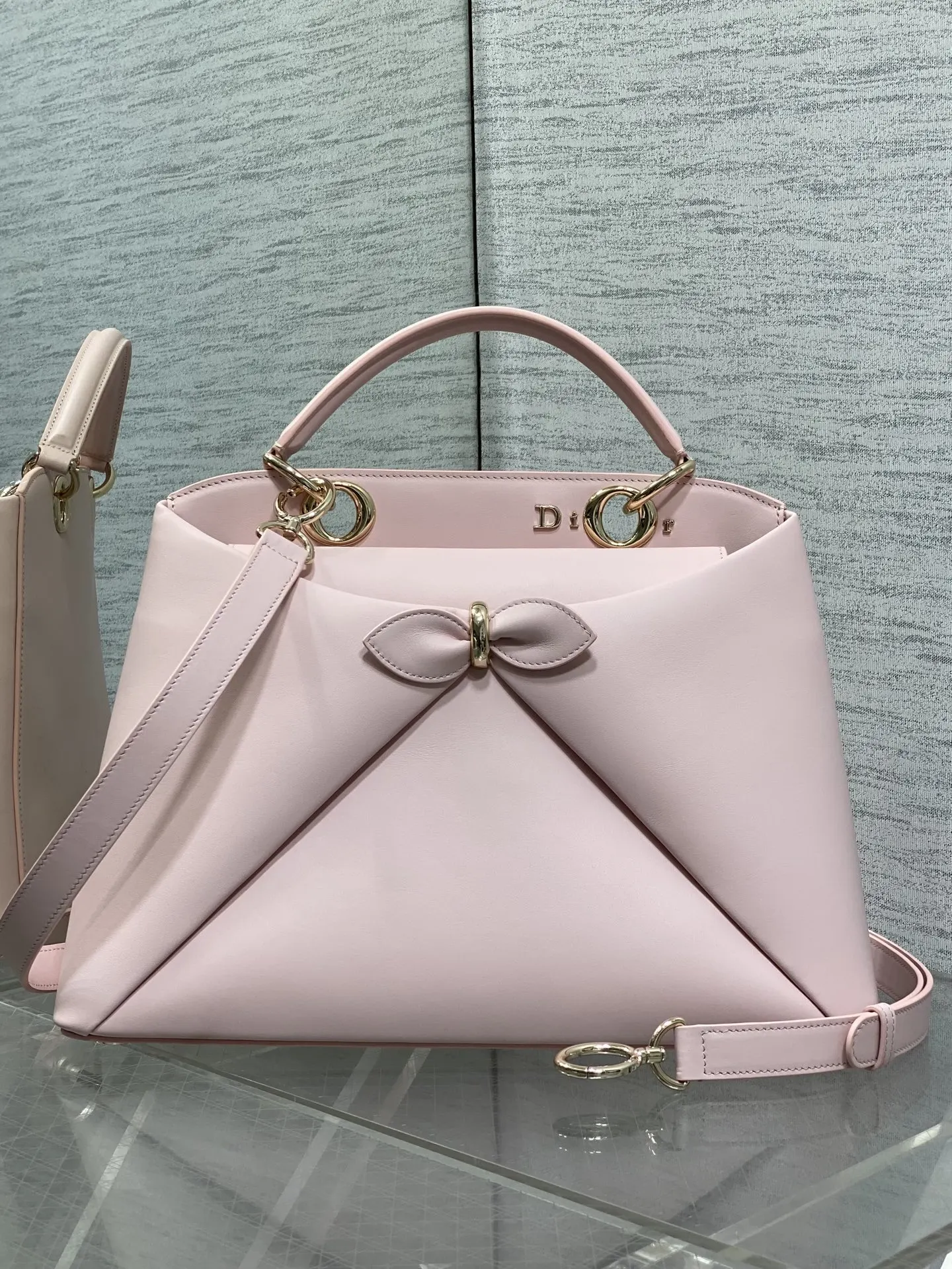 Dior Lady Dior 粉色手提斜背包 格纹款
