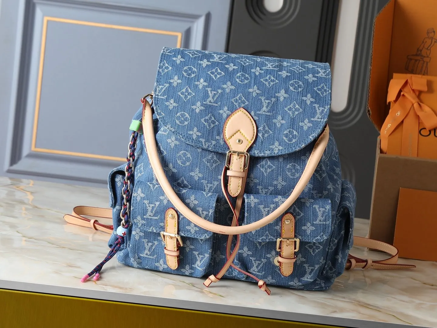 皮革 升级 Denim Rendez 雙肩包 实用雙肩款
