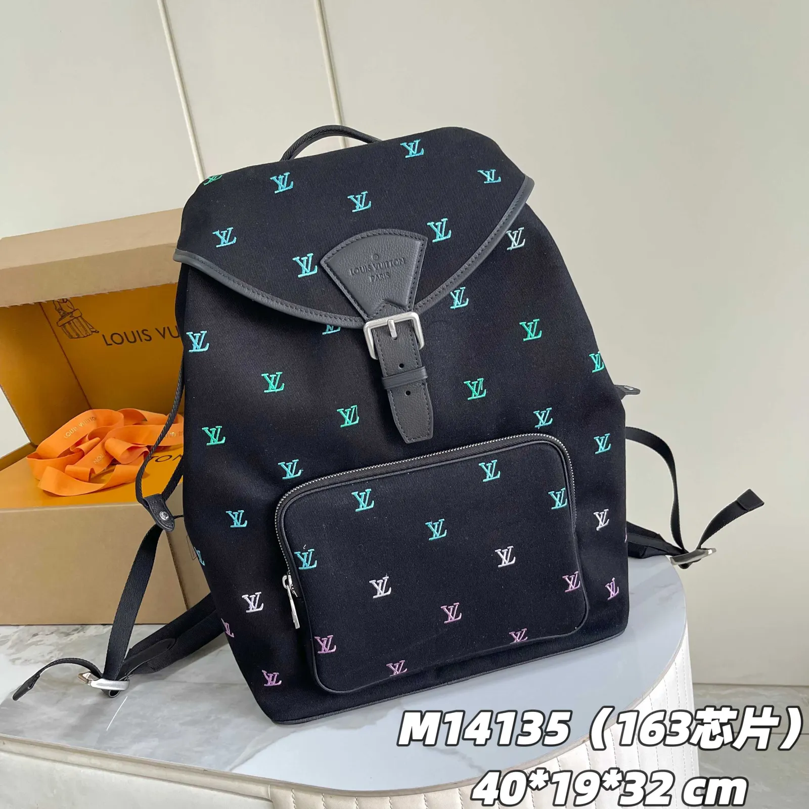 LV 丹宁 雙肩包 实用雙肩款