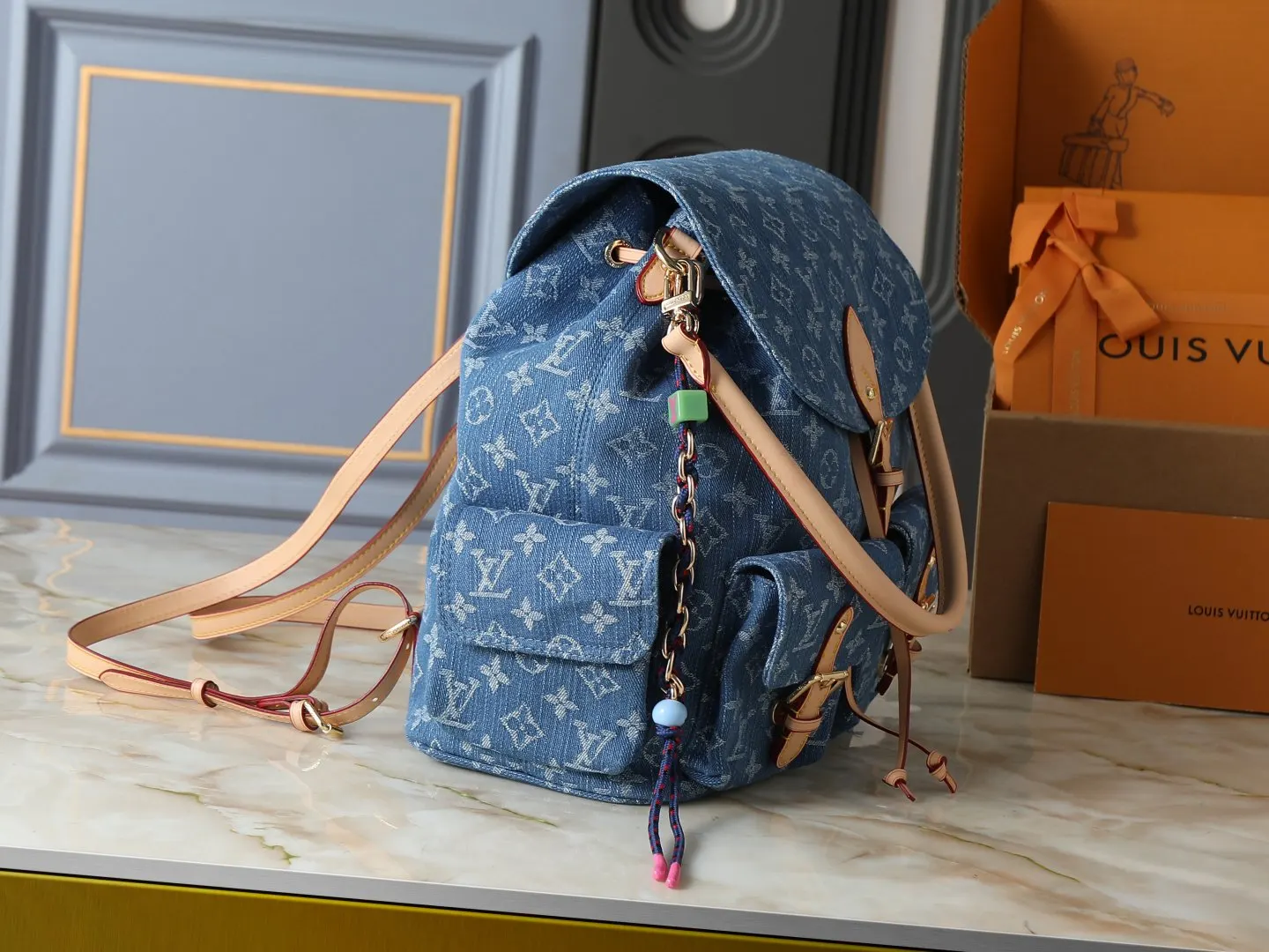 皮革 升级 Denim Rendez 雙肩包 实用雙肩款