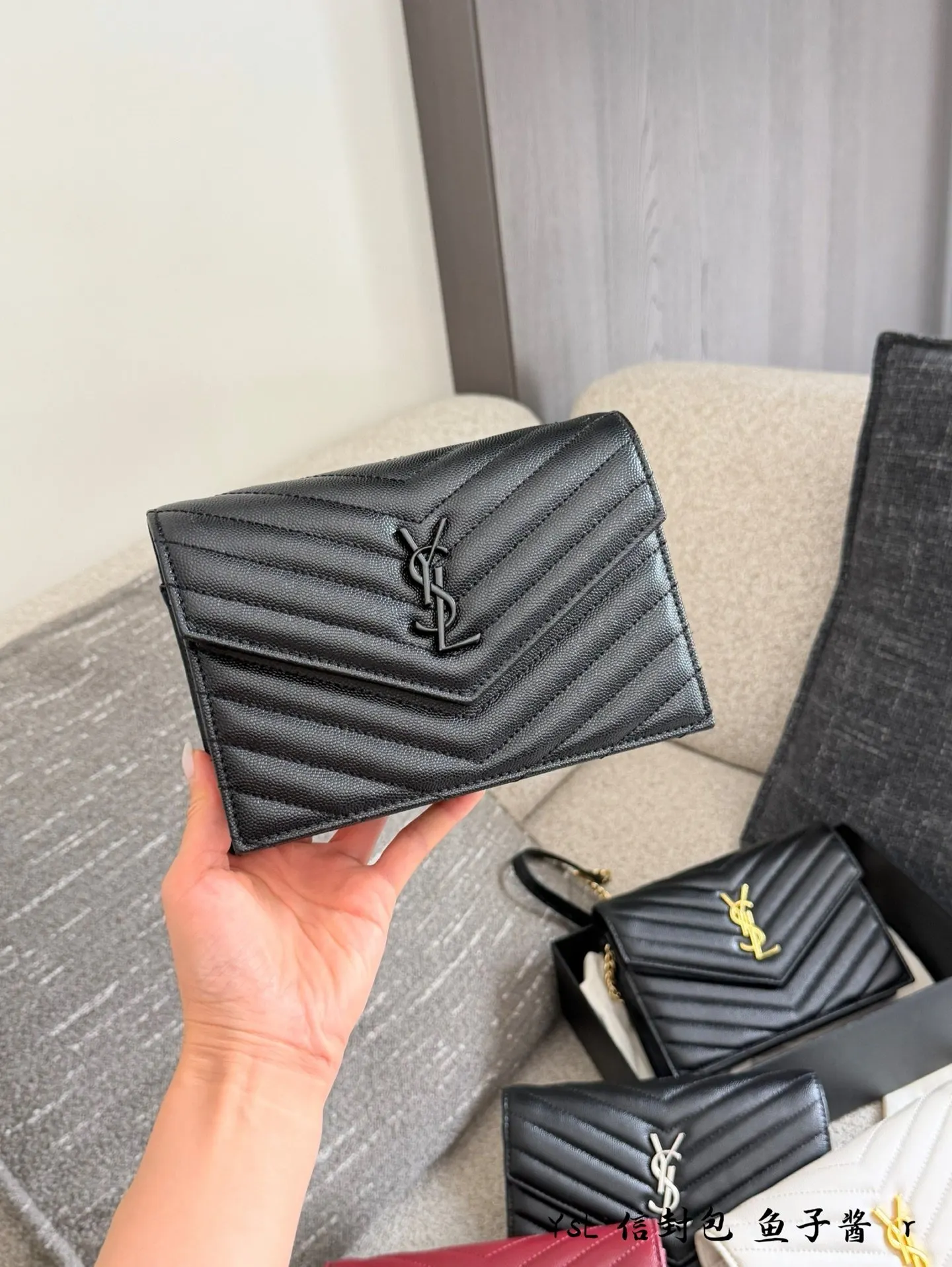 Black Silver Chain Bag Leather