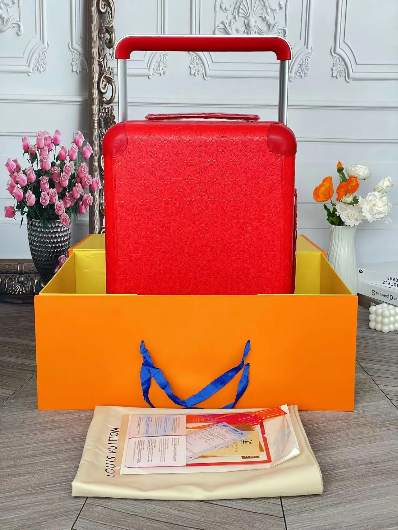 LV 老花 帆布 行李箱 旅行拉杆款 輕便出行款