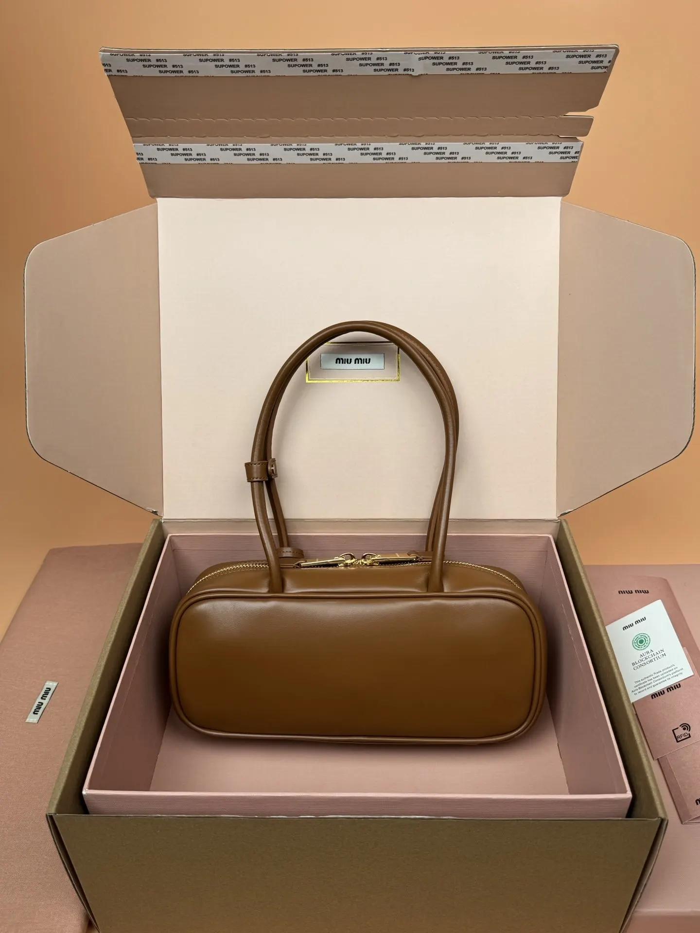 Gold Shoulder Bag Leather