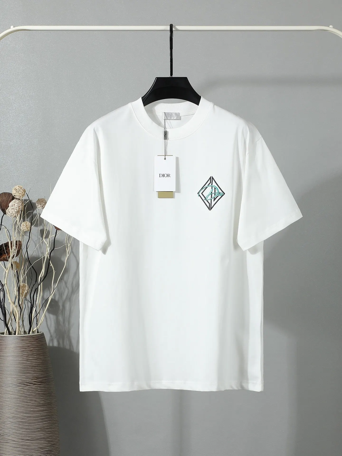 Dior 2026 Spring Summer Logo Embroidery Short Sleeve T-Shirt