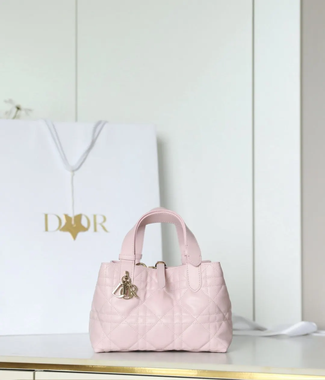 Dior 粉色牛皮包包 手提斜挎款