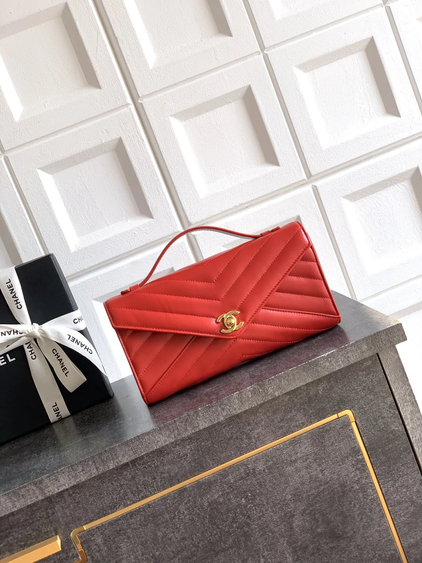 CHANEL 紅色 銀色 鏈條包 精致鏈條款