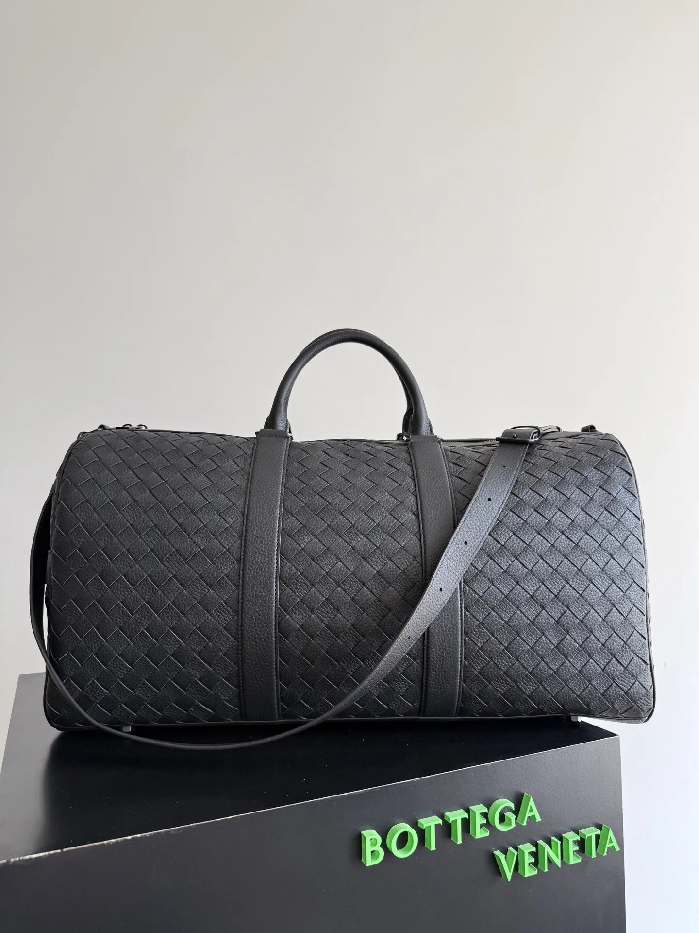 Bottega Veneta 黑色 麂皮 旅行袋 大容量旅行款