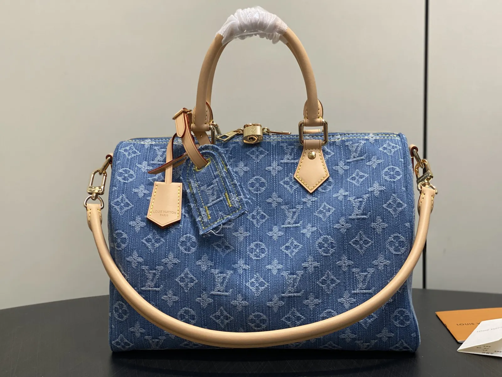 LV 藍色老花Speedy手袋 手提斜挎款