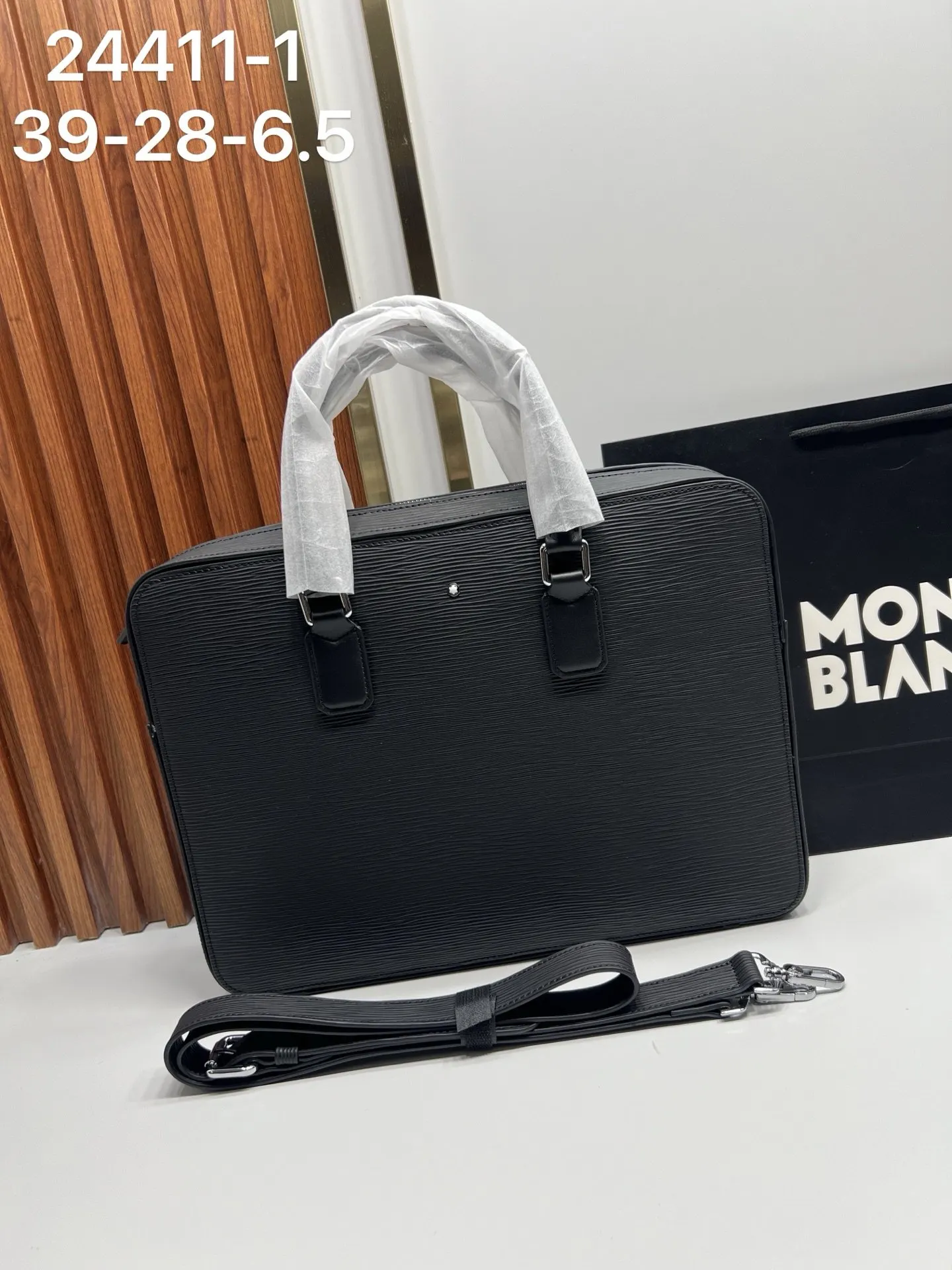 Black Briefcase Business Commuter Leather